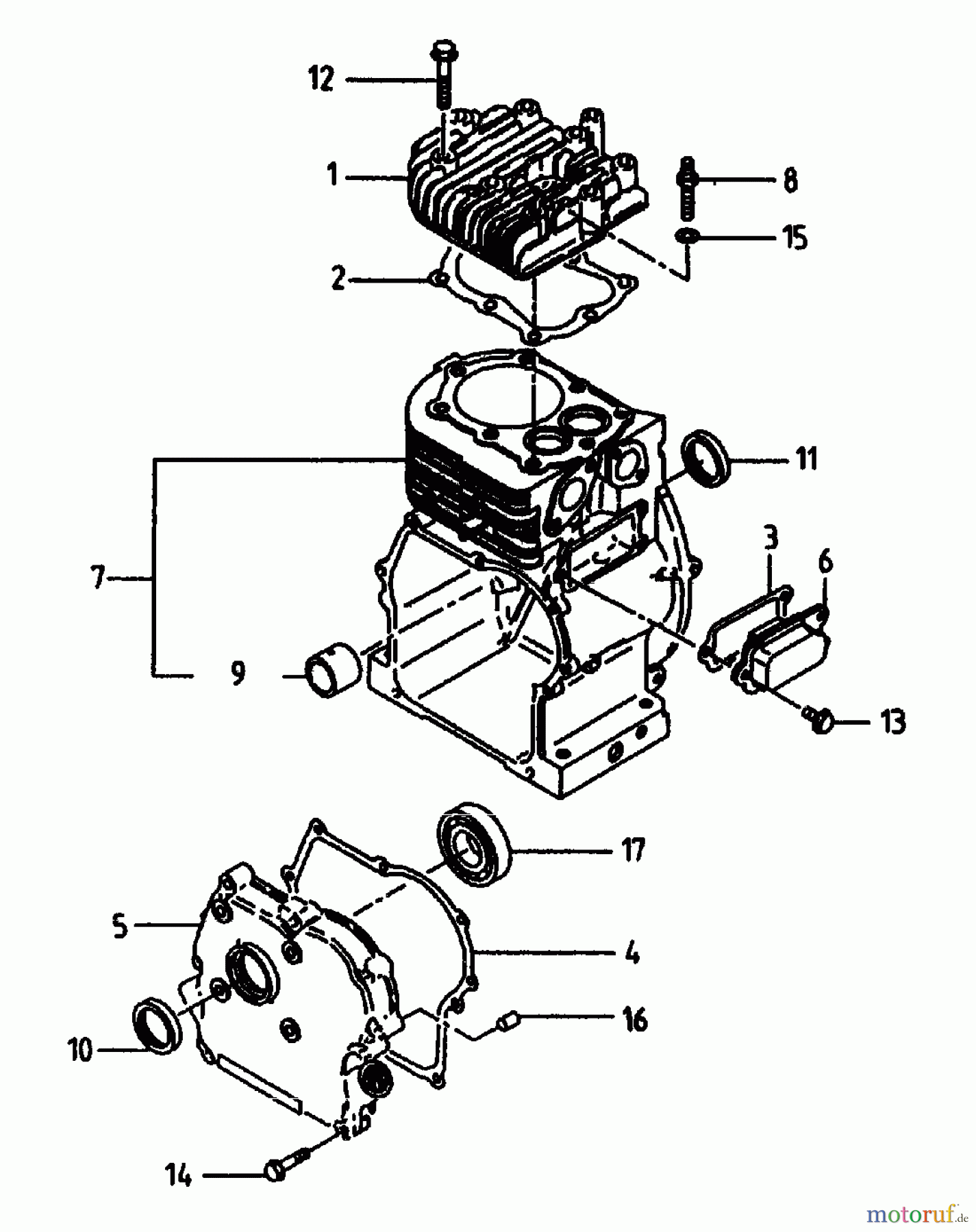  Gutbrod Cutter bar mower BM 107 07517.03  (1994) Crankcase, Cylinder