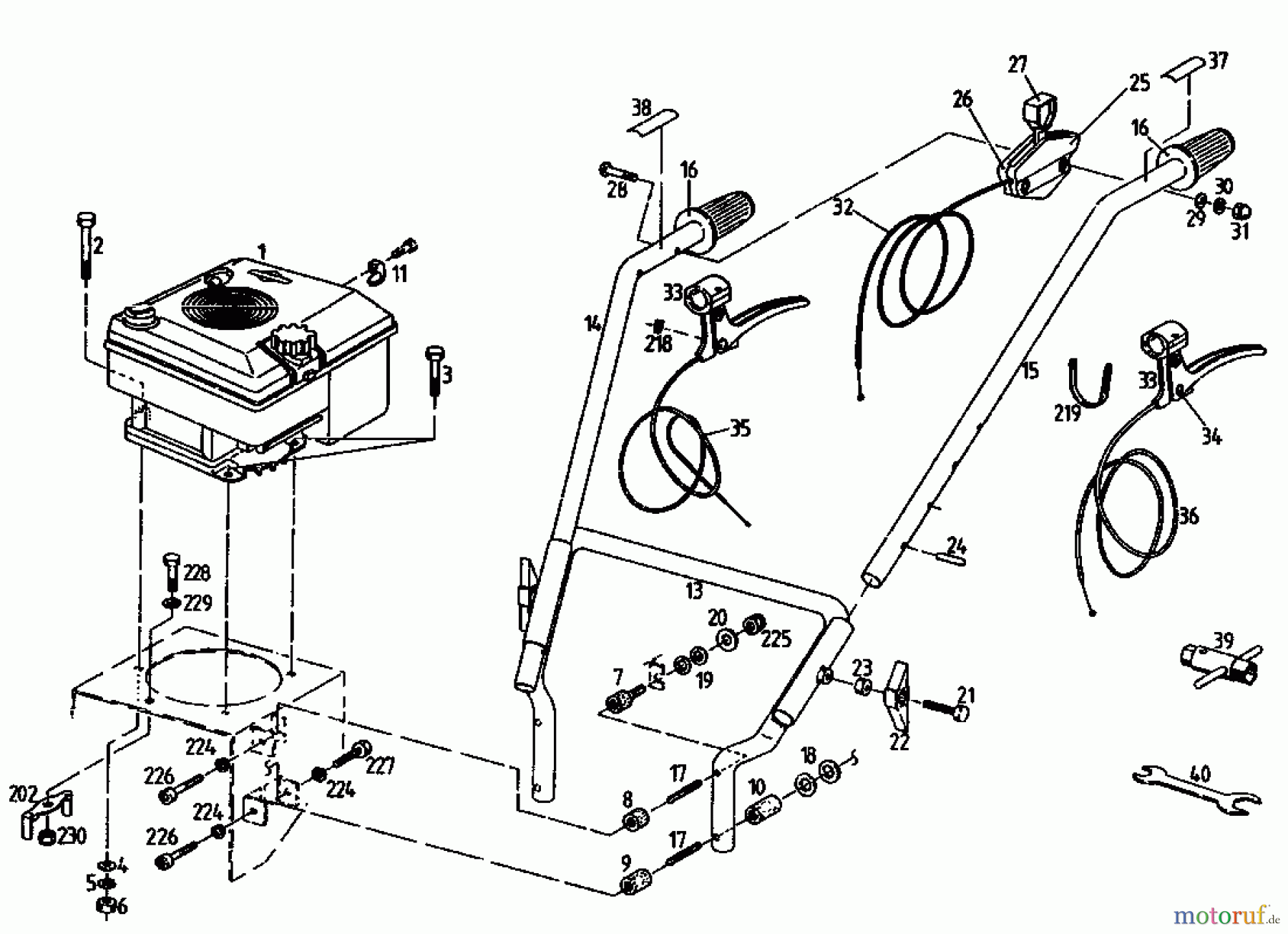  Gutbrod Cutter bar mower BM 710 07515.03  (1994) Handle