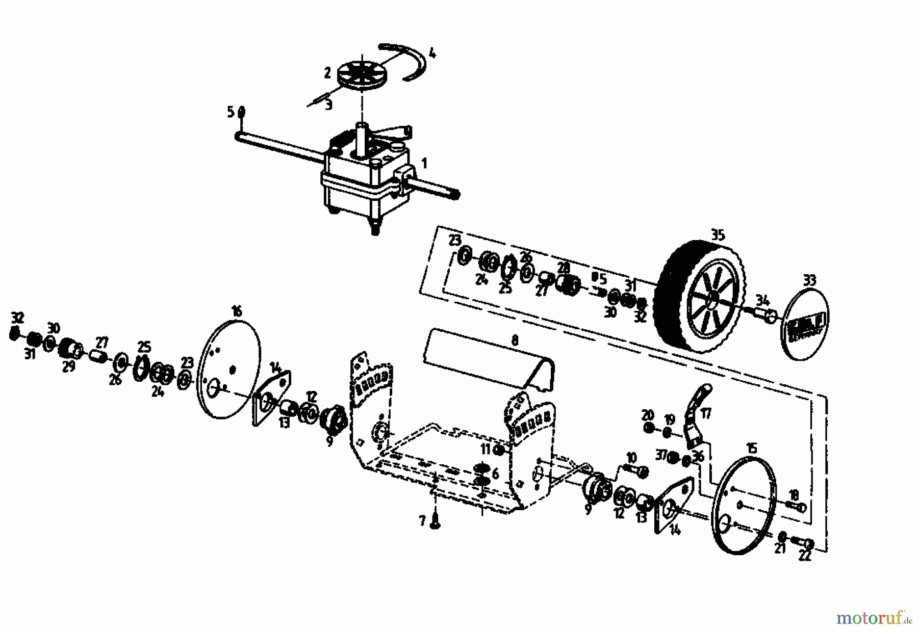  Golf Petrol mower self propelled BRL 04021.06  (1994) Gearbox, Wheels, Cutting hight adjustment