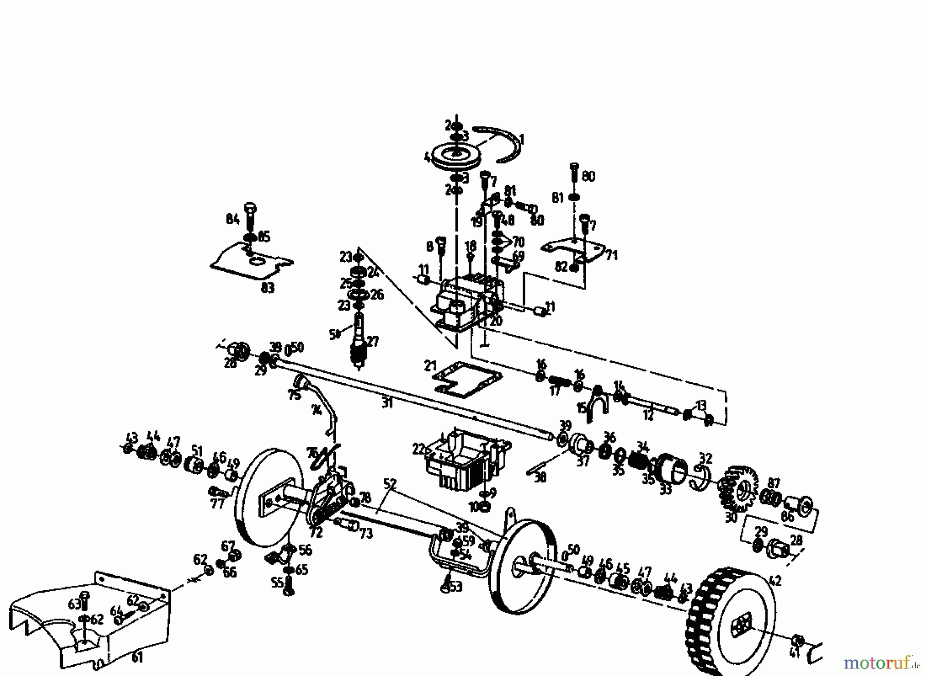  Gutbrod Petrol mower self propelled MH 454 RB 04006.07  (1994) Gearbox, Wheels