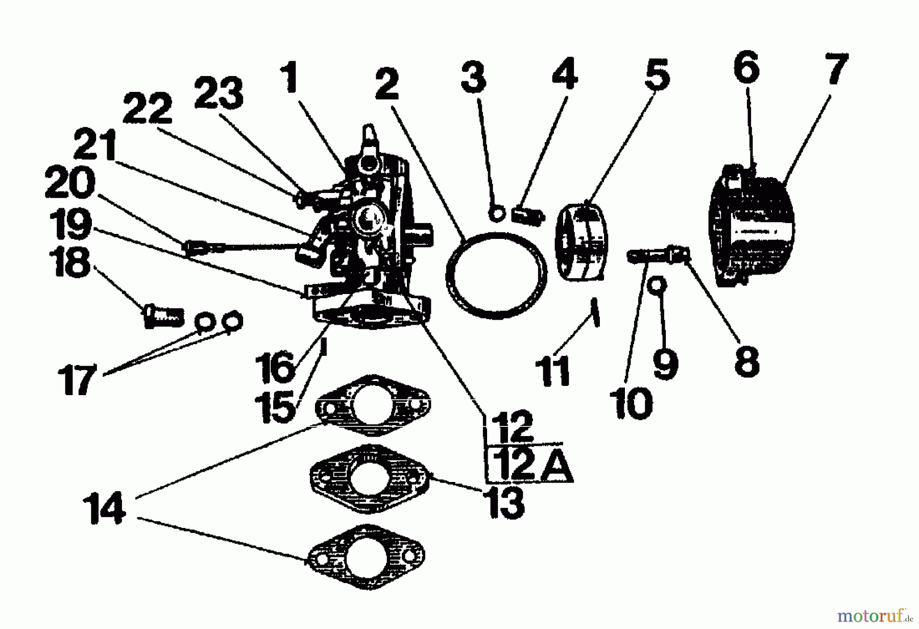  Gutbrod Cutter bar mower BM 100-2/G 07508.06  (1995) Carburetor