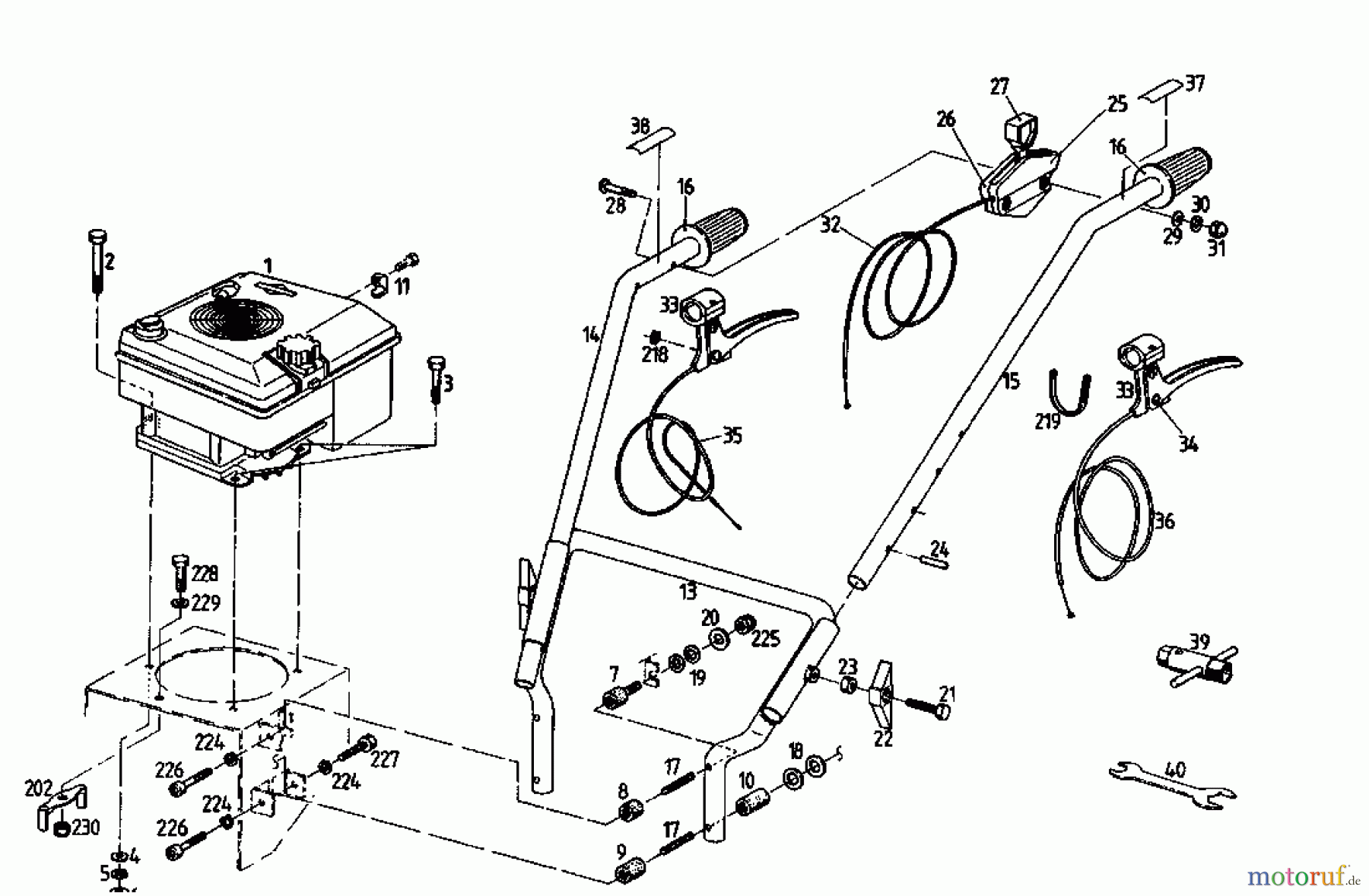  Gutbrod Cutter bar mower BM 710 07515.03  (1995) Handle
