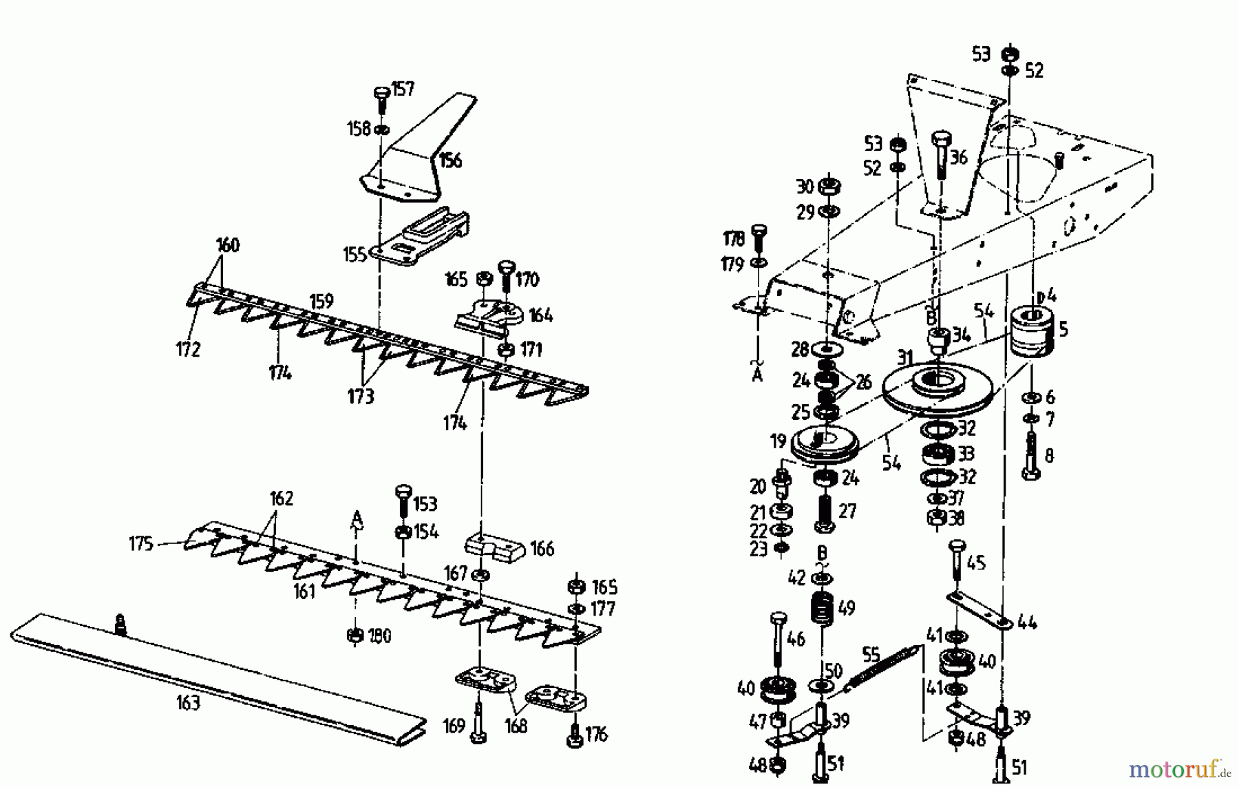  Gutbrod Cutter bar mower BM 700 07510.04  (1995) Cutting drive, Cutter bar