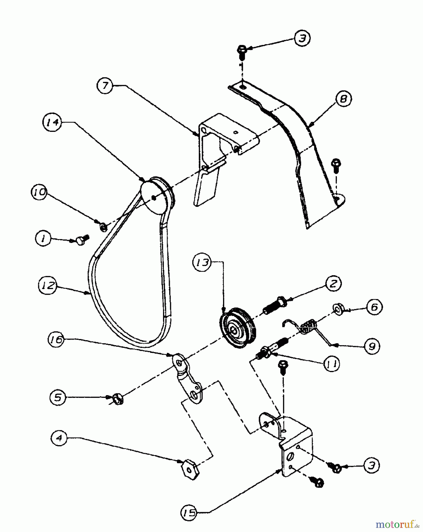  Gutbrod Chipper shredders vac LSH 66-80 04201.04  (1996) Belts, Tension pulley
