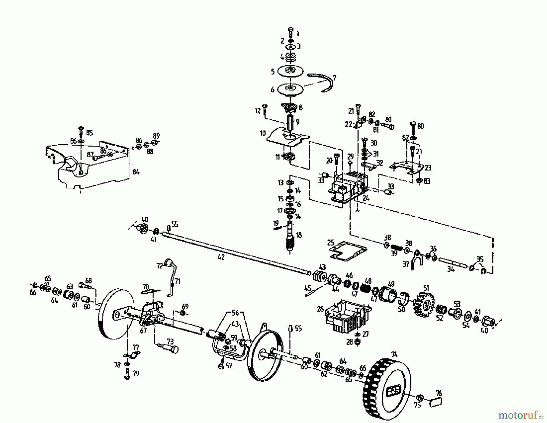  Gutbrod Petrol mower self propelled MH 454 RV 04024.04  (1996) Gearbox, Wheels