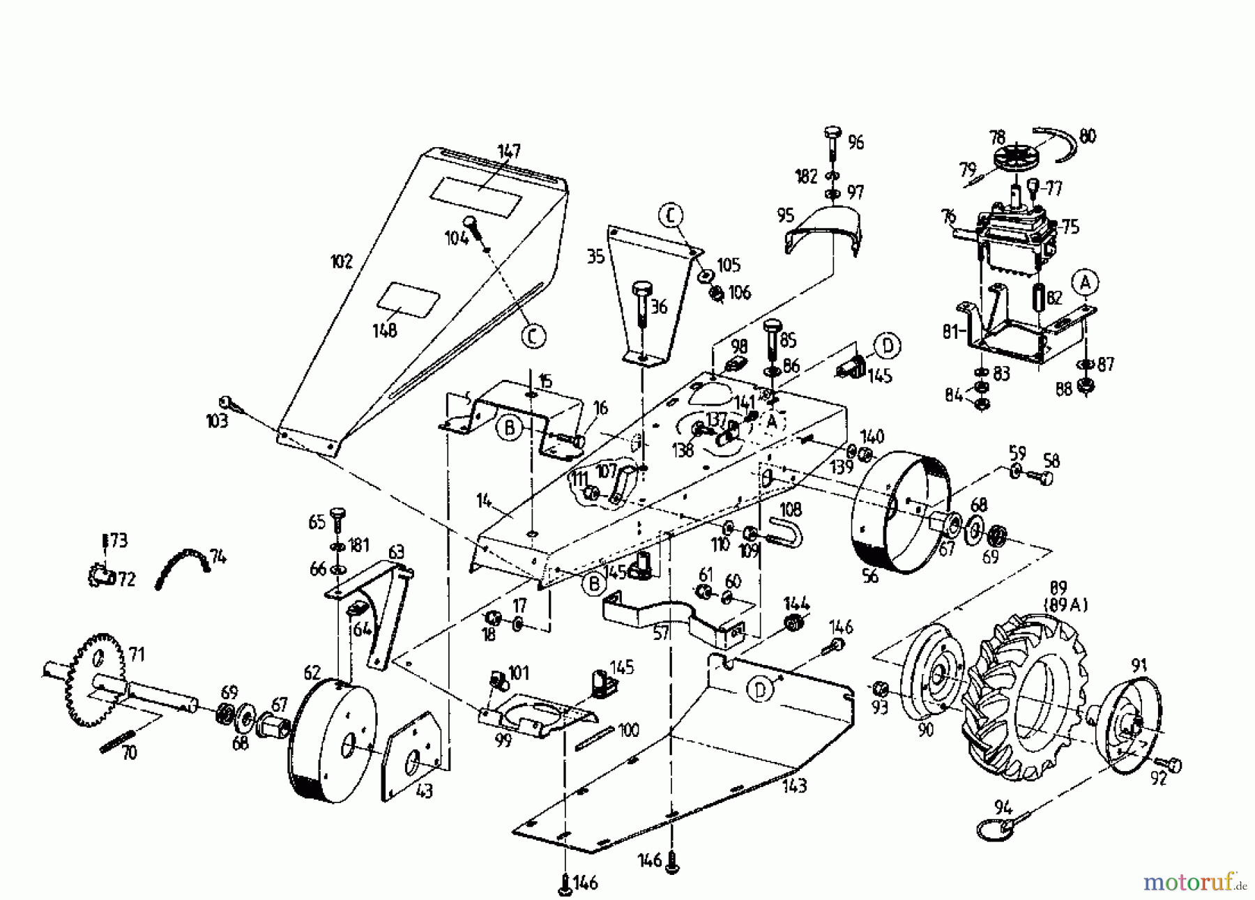  Gutbrod Cutter bar mower BM 700 07510.04  (1996) Drive system, Wheels