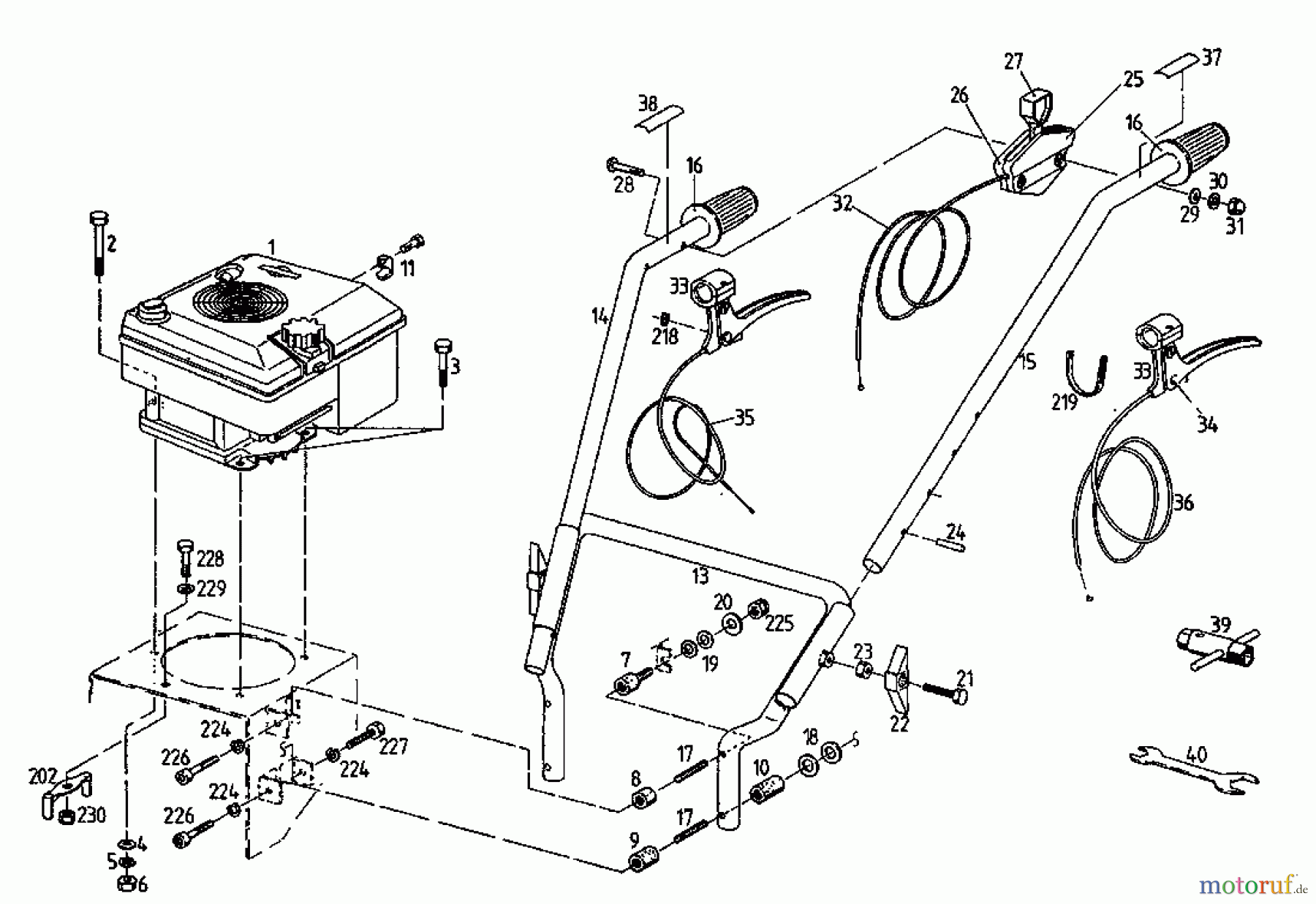  Gutbrod Cutter bar mower BM 710 07515.03  (1996) Handle
