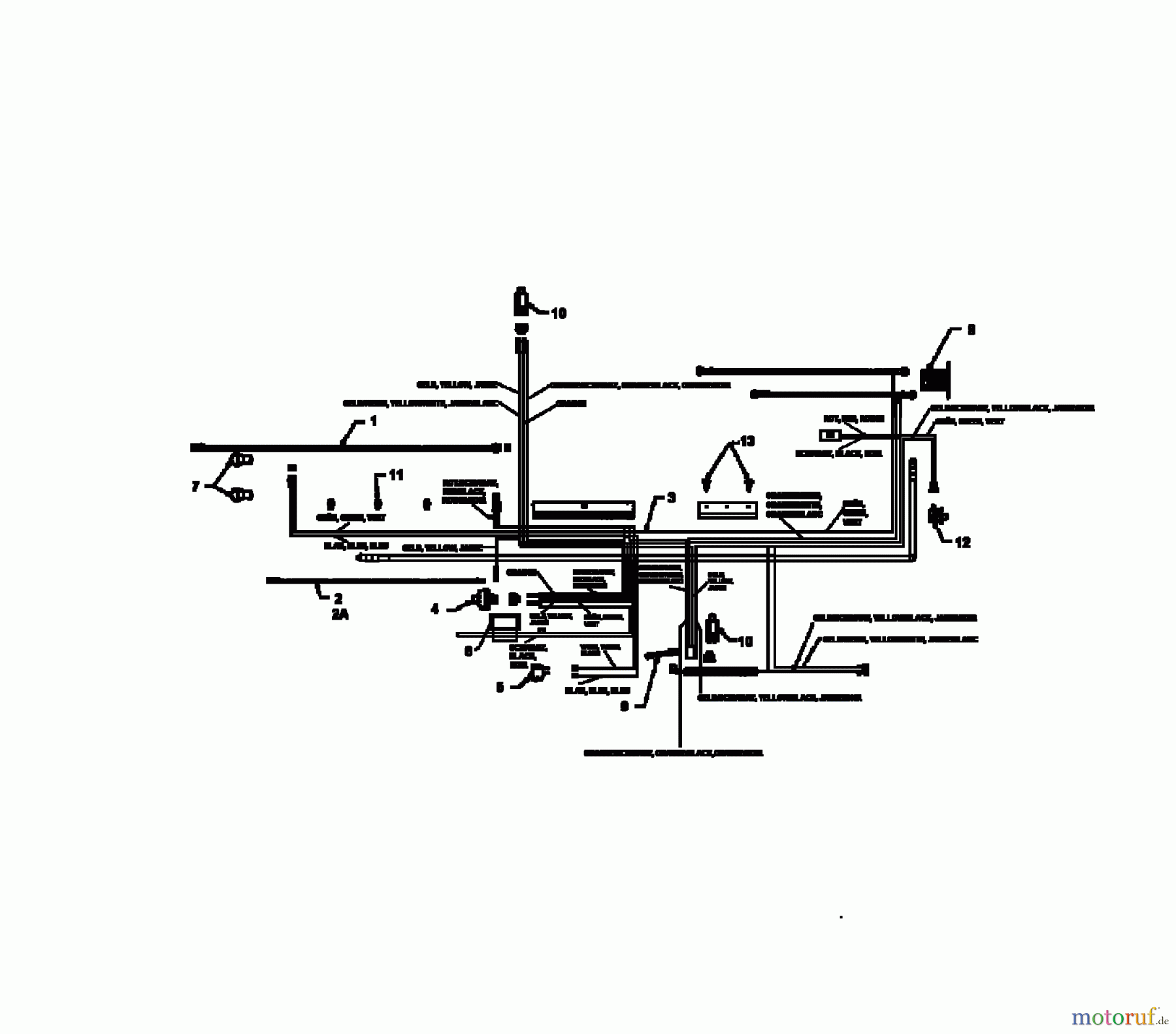  MTD Lawn tractors E 160 136R765N678  (1996) Wiring diagram Vanguard