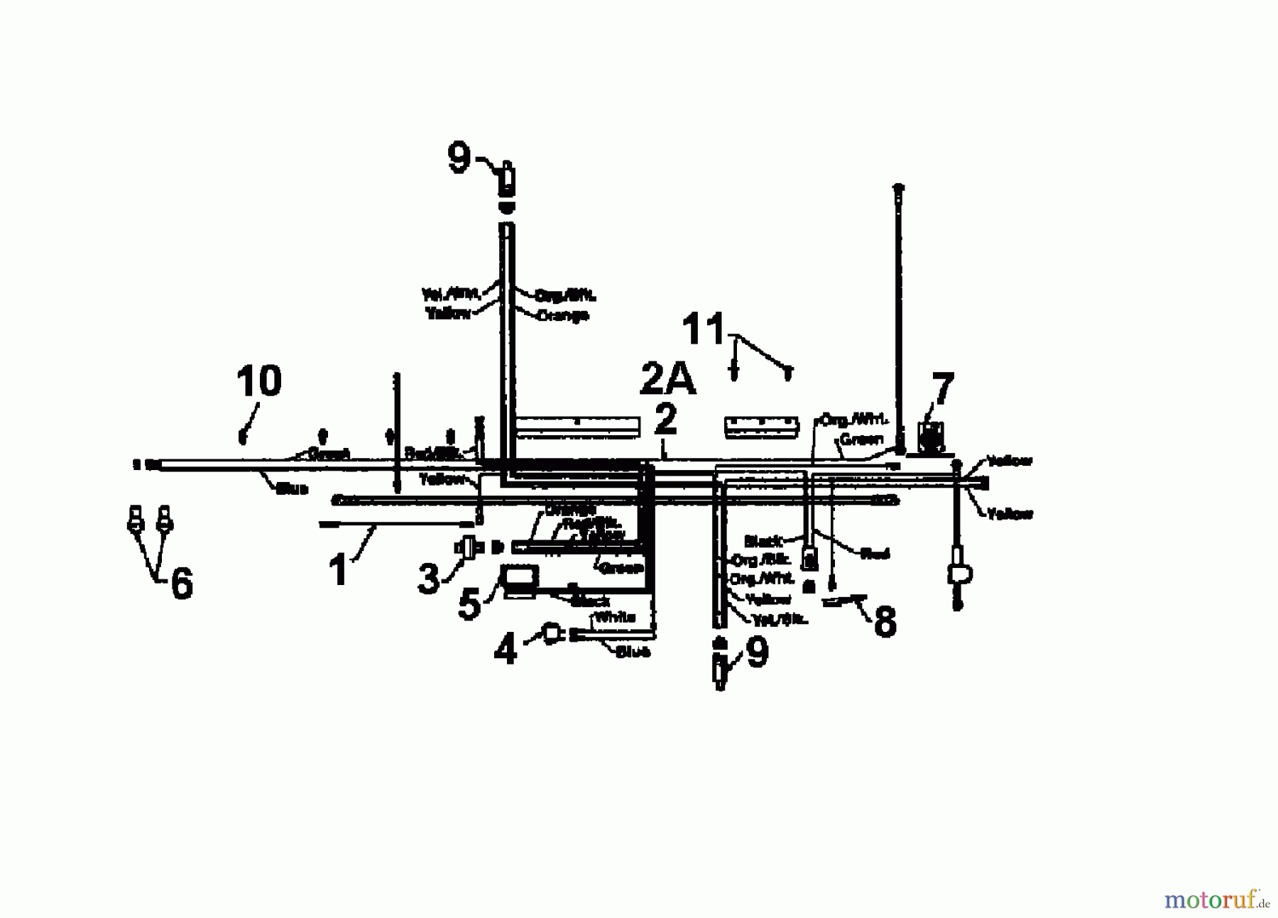  MTD Lawn tractors H 130 136N695F678  (1996) Wiring diagram single cylinder