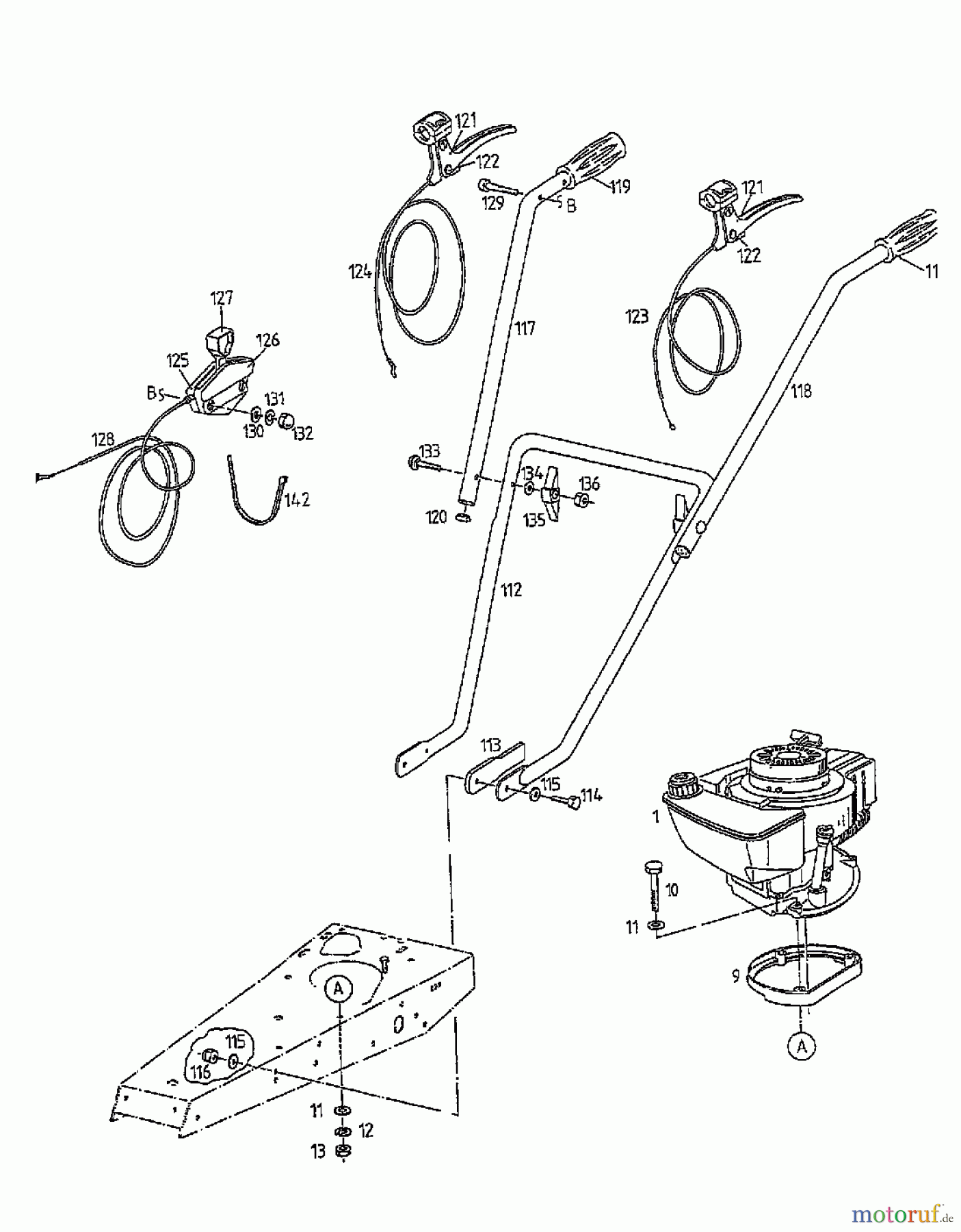  Gutbrod Cutter bar mower BM 700 07510.04  (1997) Upper handle