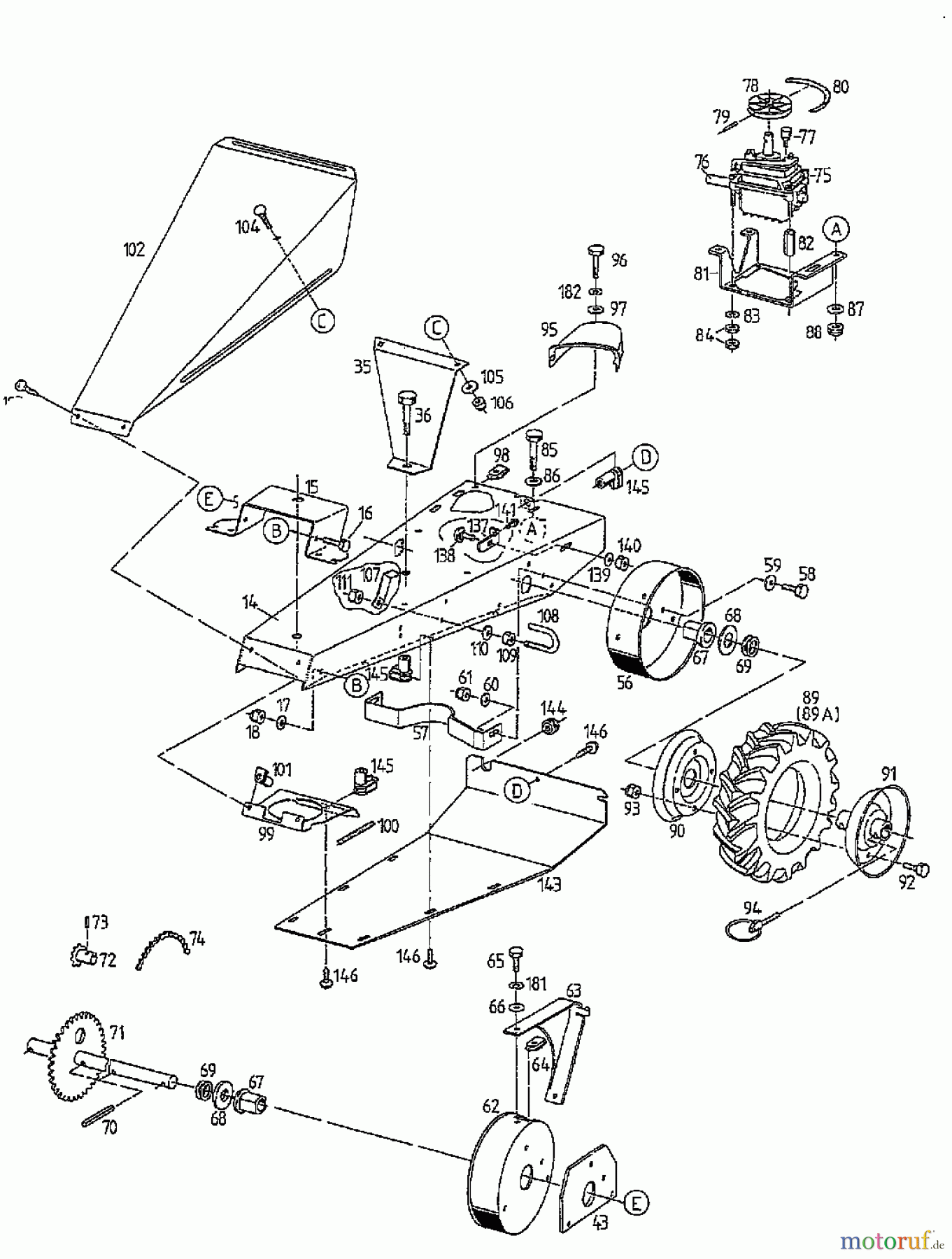  Gutbrod Cutter bar mower BM 700 07510.04  (1997) Drive system, Wheels
