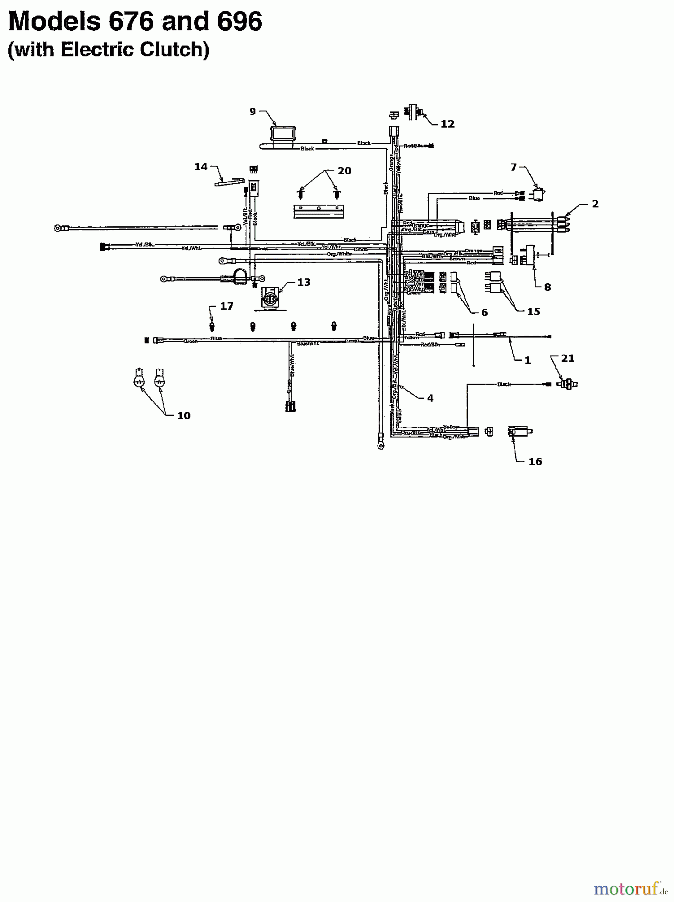  MTD Lawn tractors B 160 136T675G678  (1996] Wiring diagram