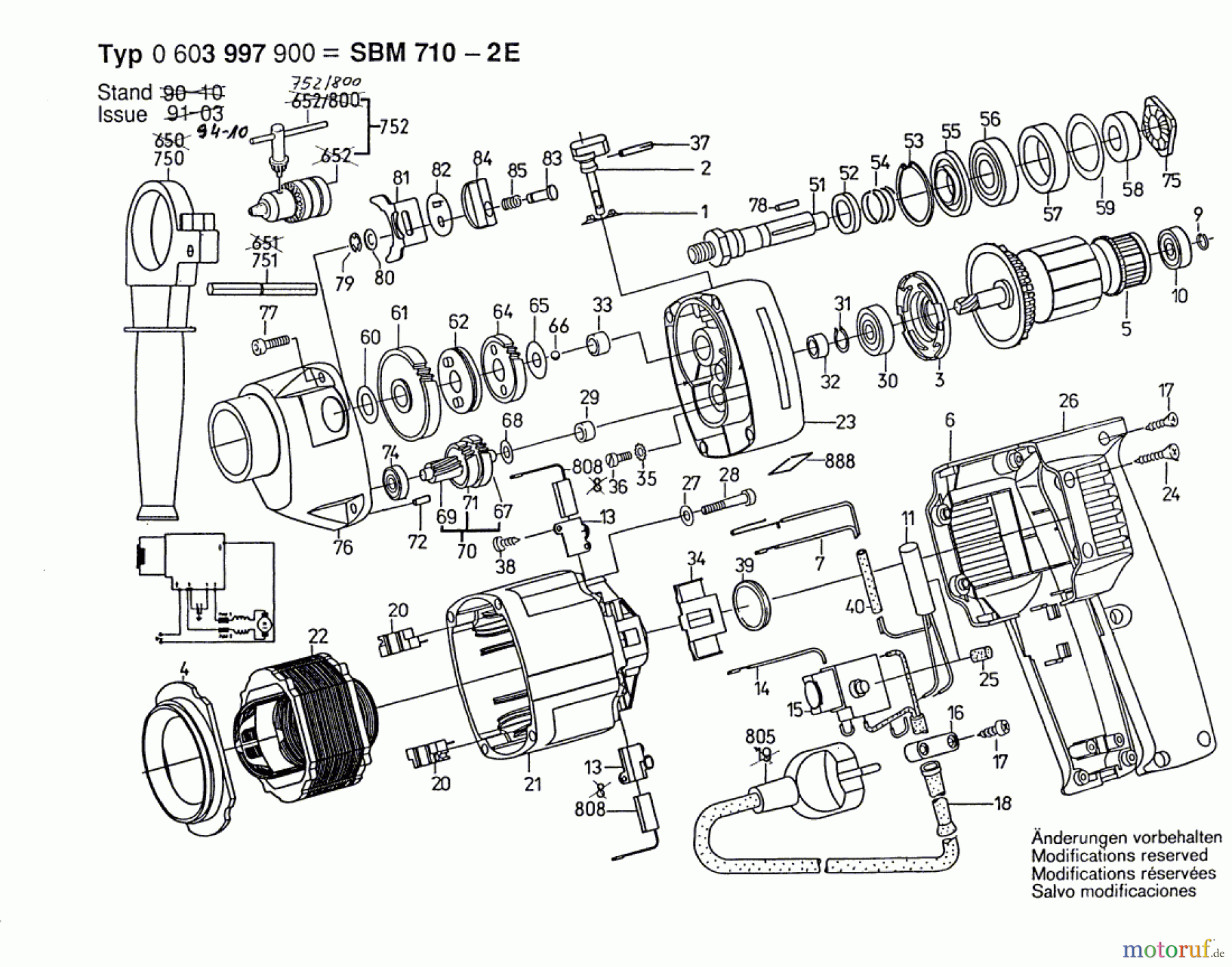  Bosch Werkzeug Schlagbohrmaschine SBM 710-2E Seite 1