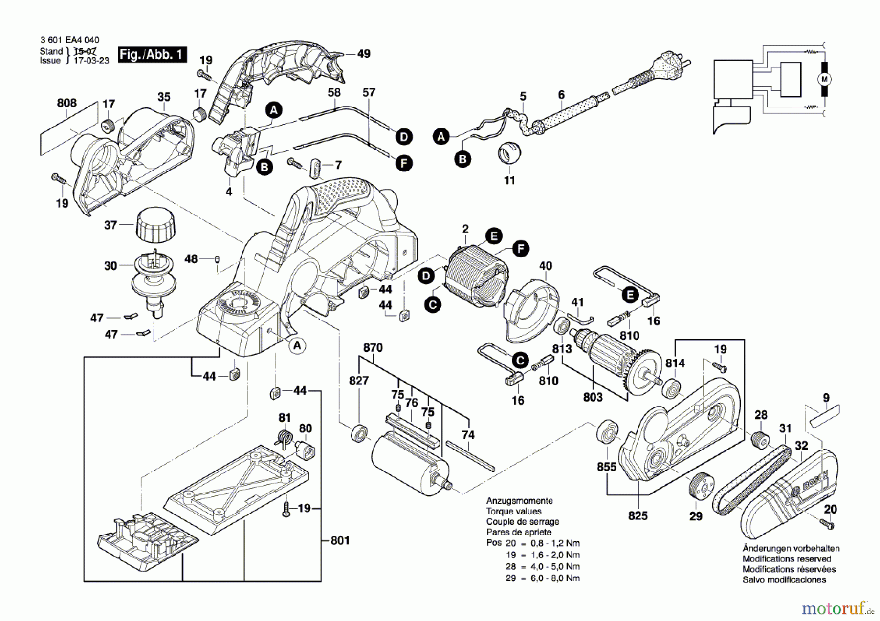  Bosch Werkzeug Handhobel GHO 16-82 D Seite 1