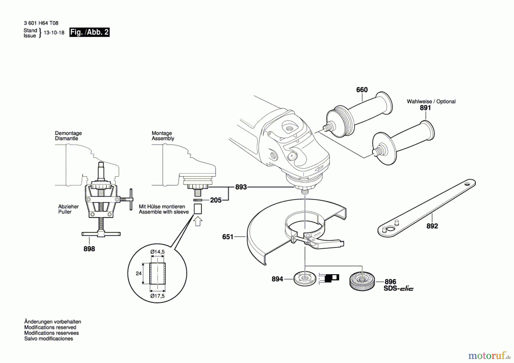  Bosch Werkzeug Winkelschleifer BAG 230-1 CLBB Seite 2