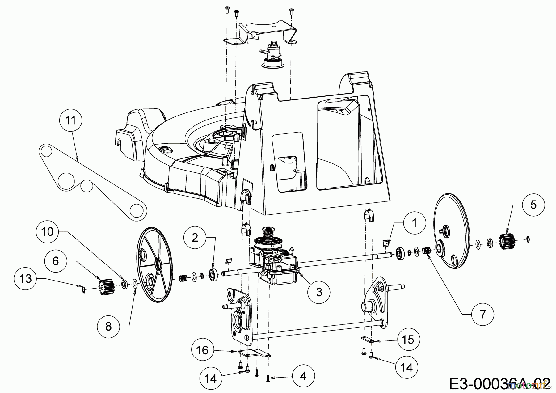  Cub Cadet Petrol mower self propelled XM2 ER53E 12ARZA9A603  (2018) Gearbox, Belt