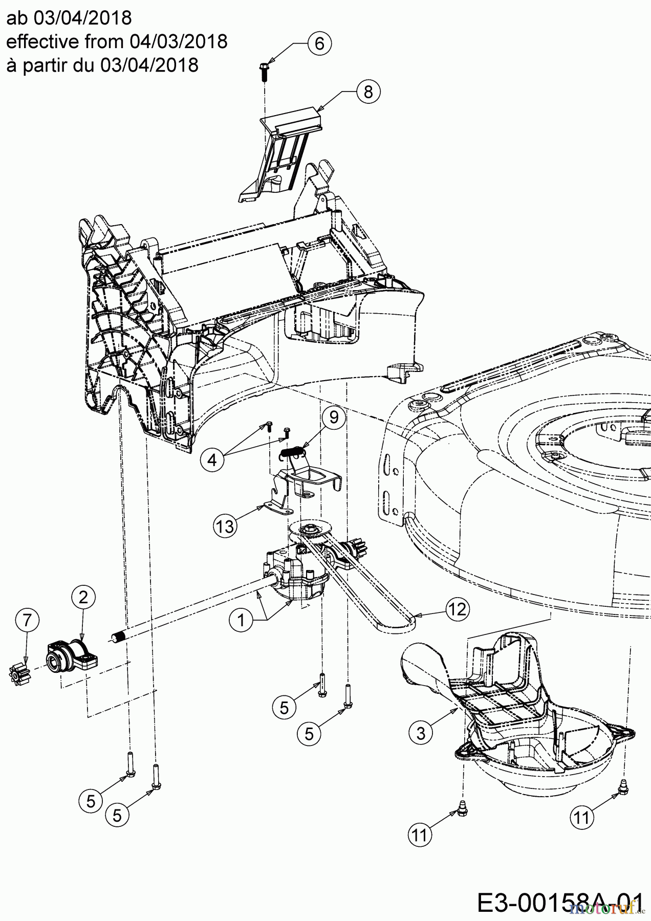  Wolf-Garten Petrol mower self propelled AH 4200 H 12A-LV5B650  (2018) Gearbox, Belt from 04/03/2018