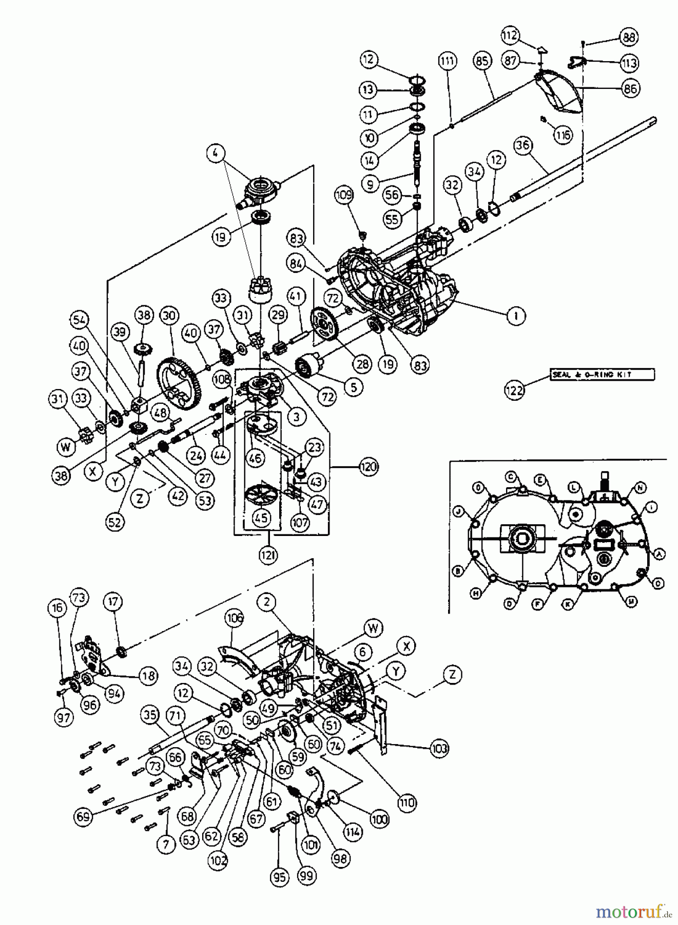  Yard-Man Lawn tractors HE 4160 13AE414E643  (2001) Hydrostatic gearbox