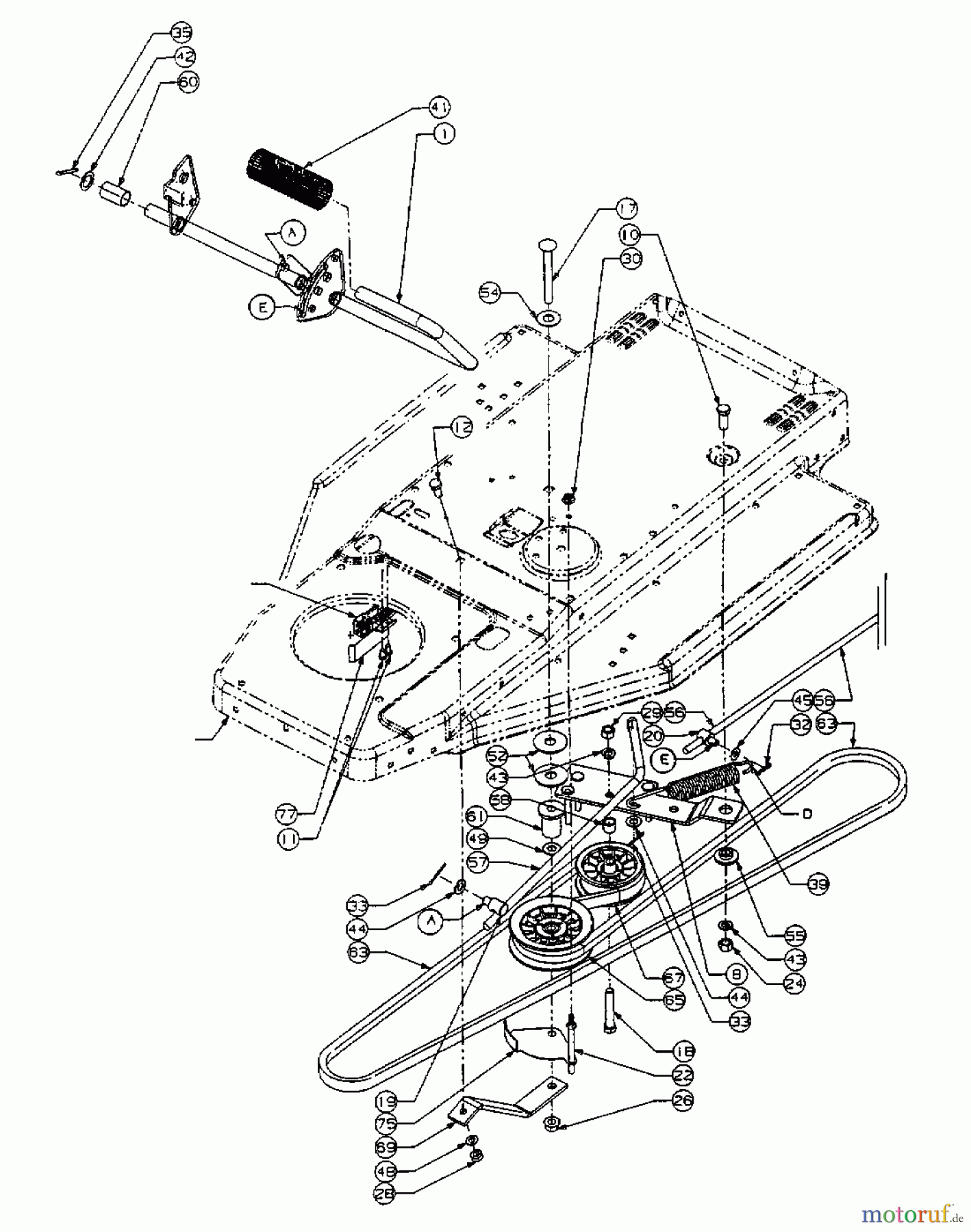  Gutbrod Rasentraktoren Sprint L 92 R 13BL47GE604  (2000) Fahrantrieb, Pedale
