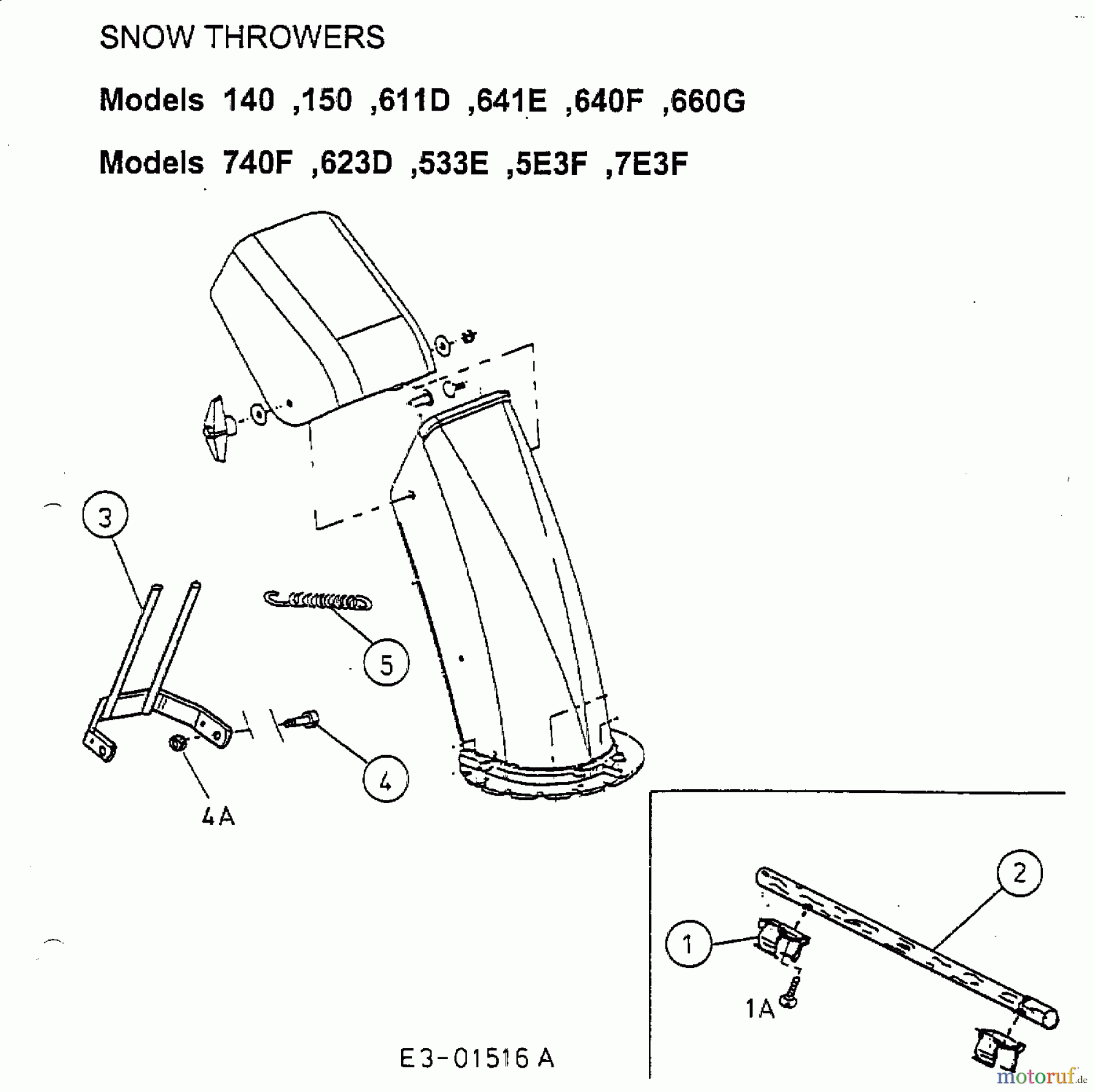  MTD Snow throwers E 740 F 31AV7F0F678  (2003) Chute guard, Stick wood