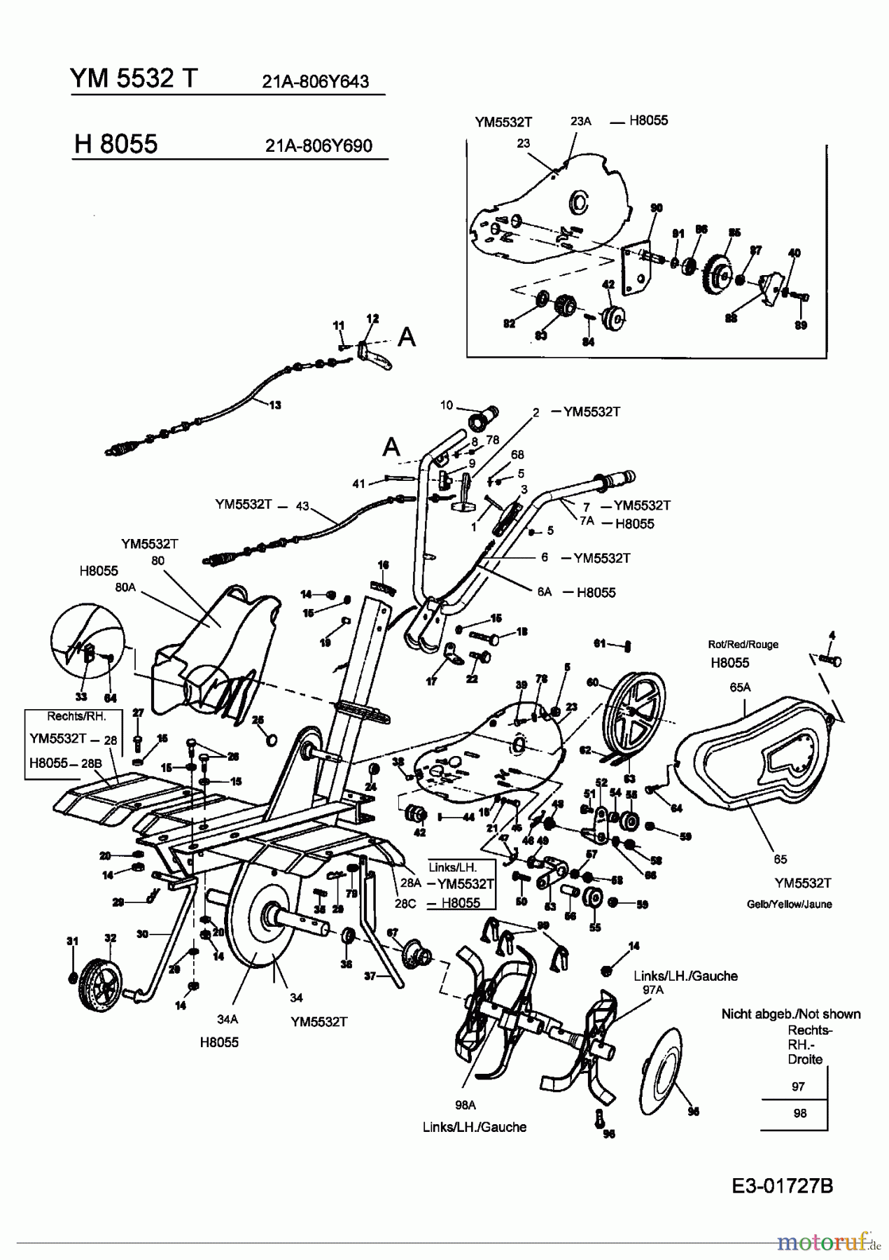  Yard-Man Tillers YM 5532 T 21A-806Y643  (2003) Basic machine