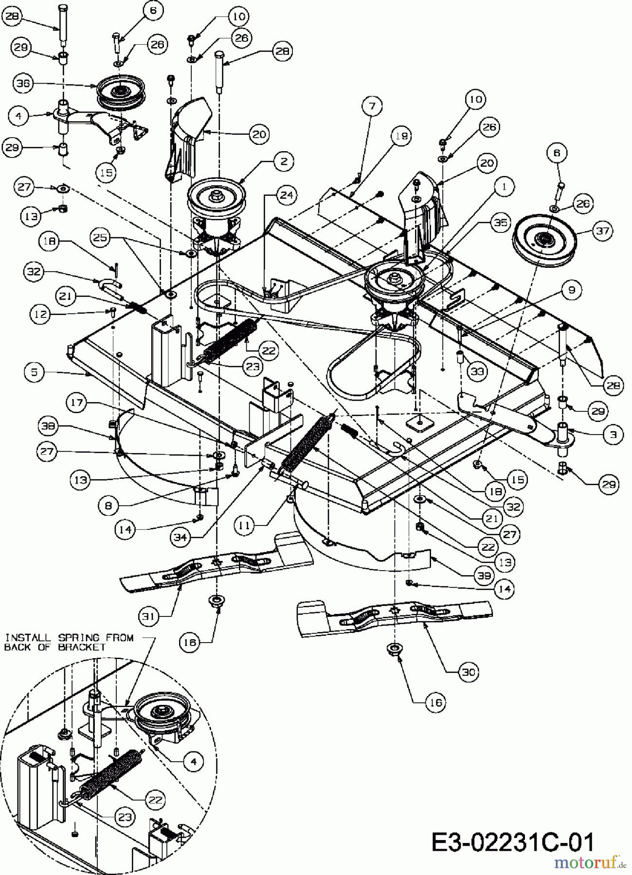  MTD Accessories Accessories garden and lawn tractors Mowing decks for 500 series, Mowing deck I (36