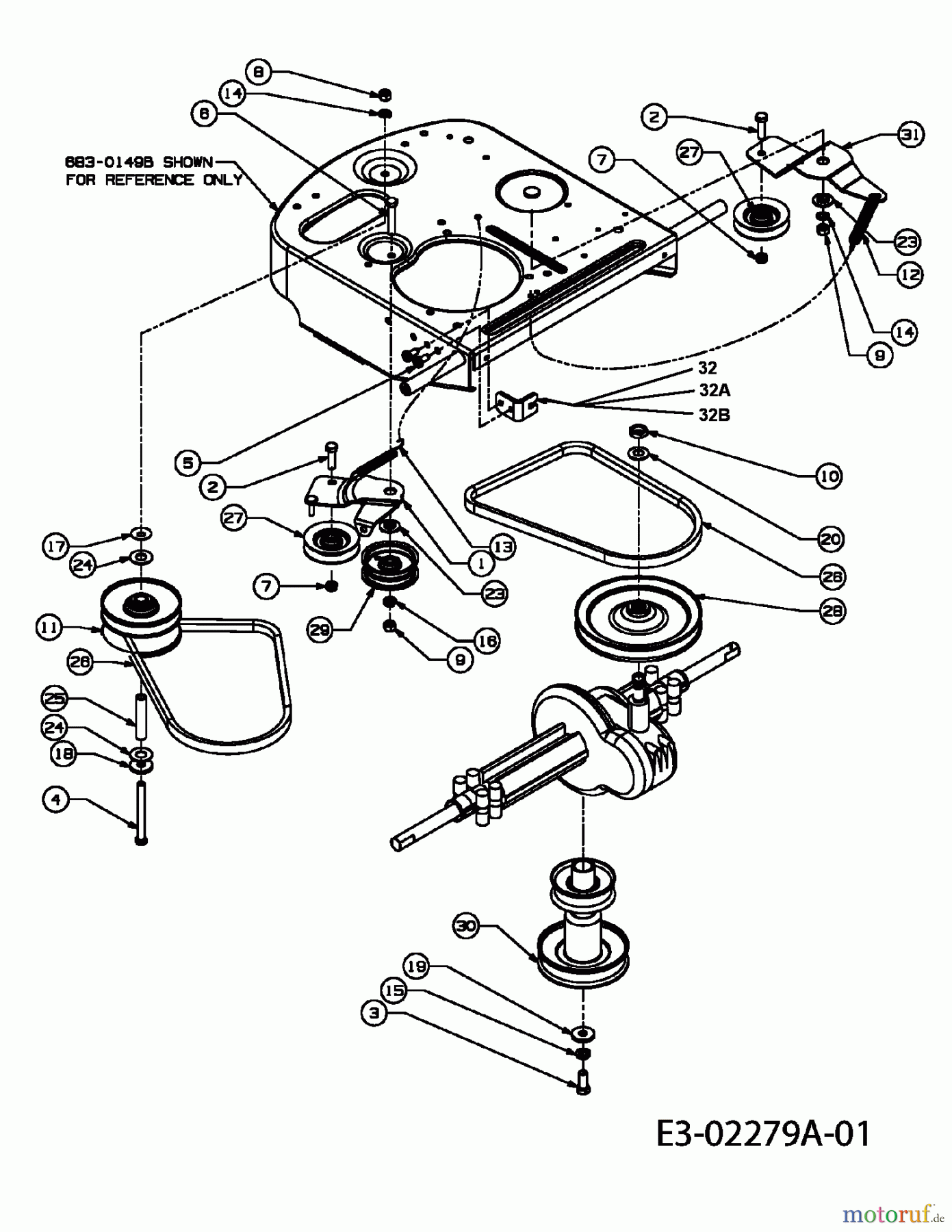 Yard-Man Lawn tractors DX 70 13B-334-643  (2005) Drive system, Engine pulley