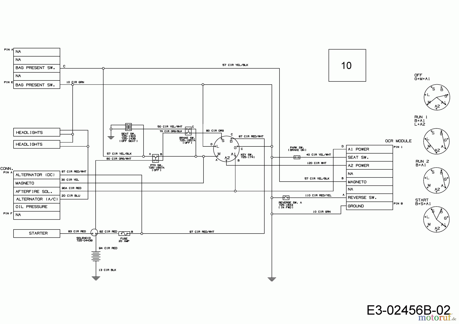  MTD Lawn tractors LE 180/92 H 13IT71KE676  (2018) Wiring diagram