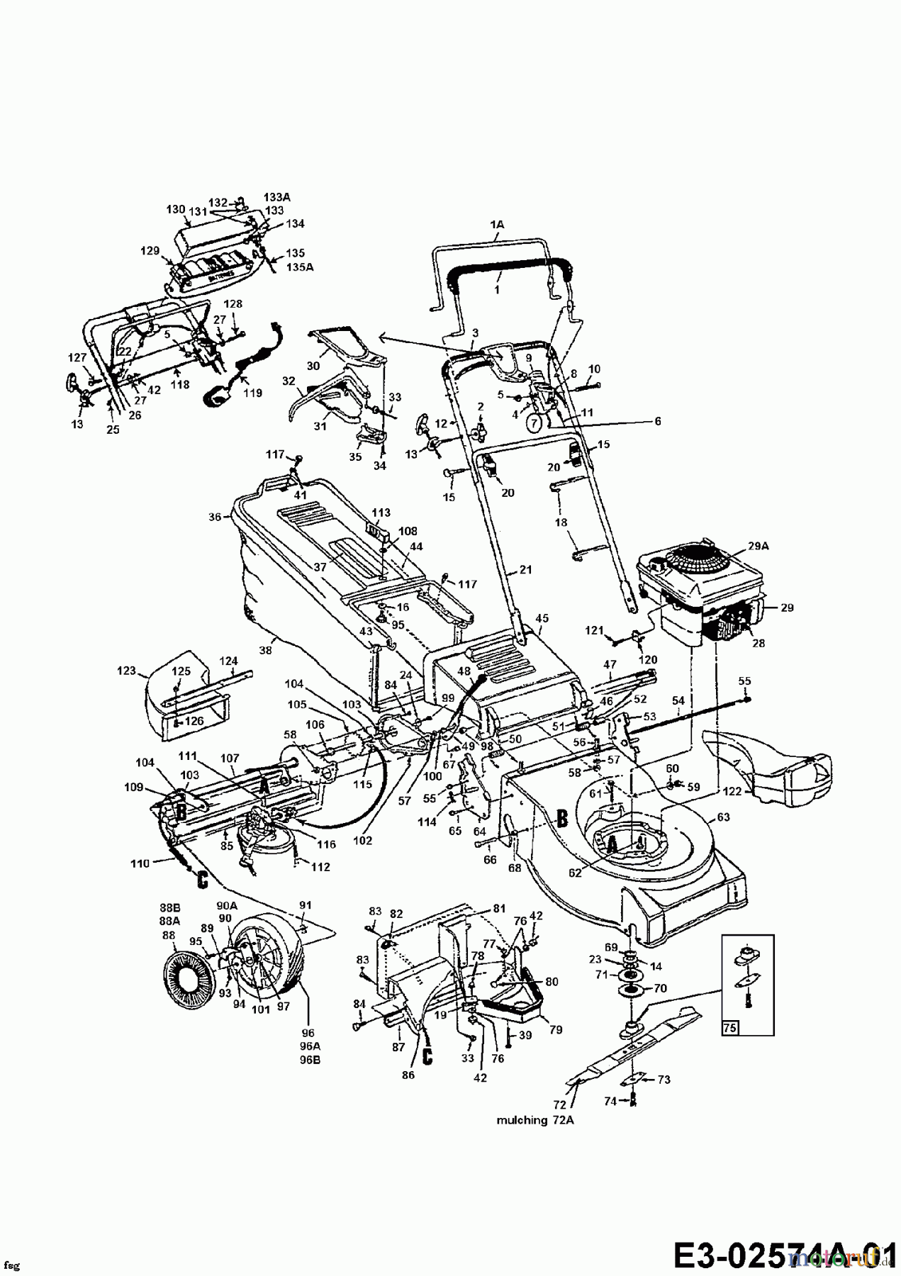  MTD Petrol mower self propelled GES 53 12A-478C678  (1997) Basic machine