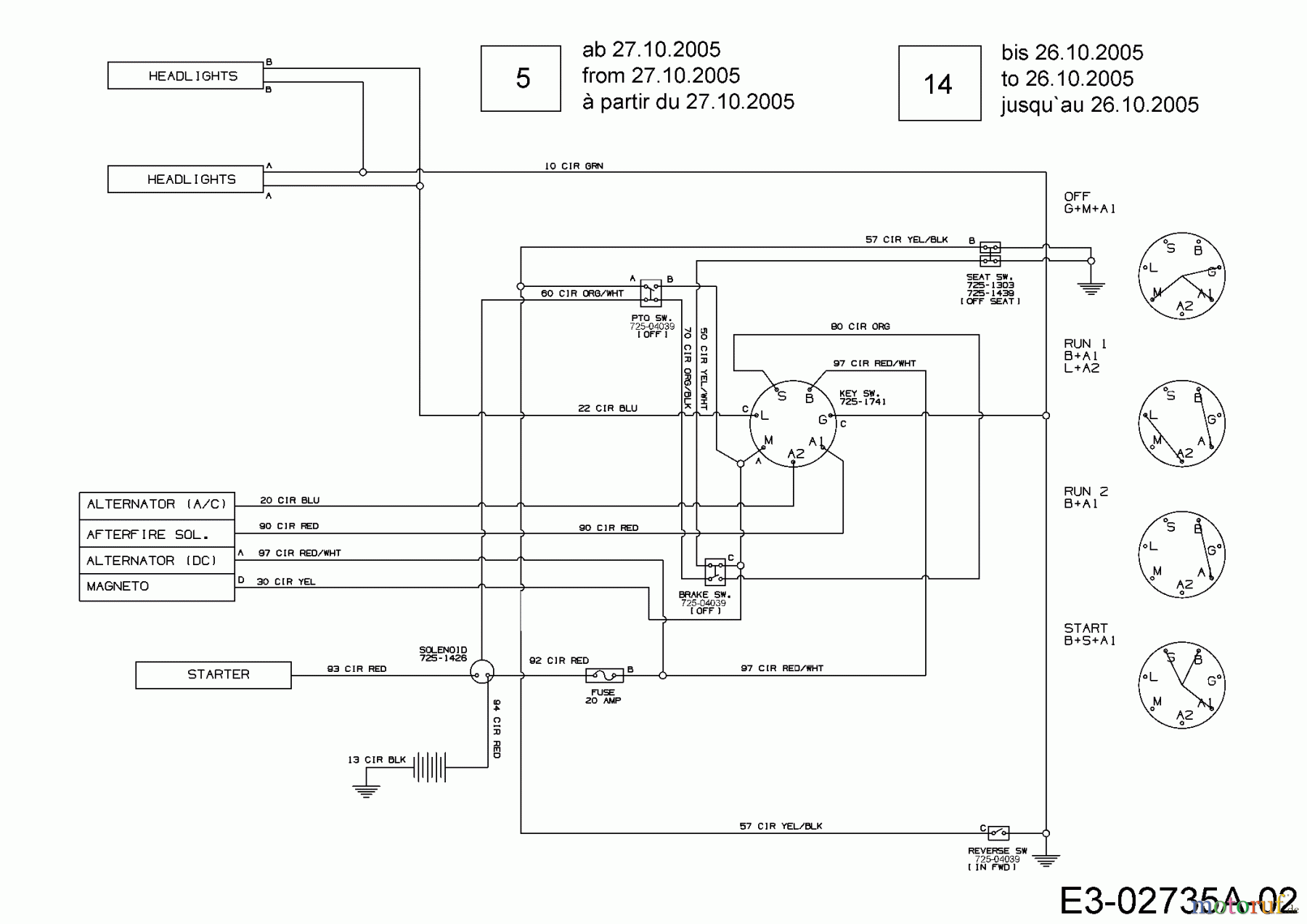  Bolens Lawn tractors M 762 F 13AM762F765  (2006) Wiring diagram