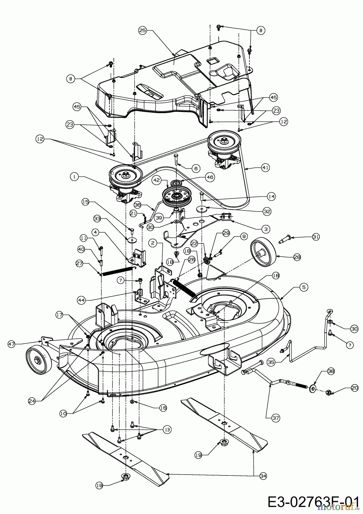  Lux Tools Lawn tractors RT 135-96 S 13BH77TF694  (2014) Mowing deck F (38