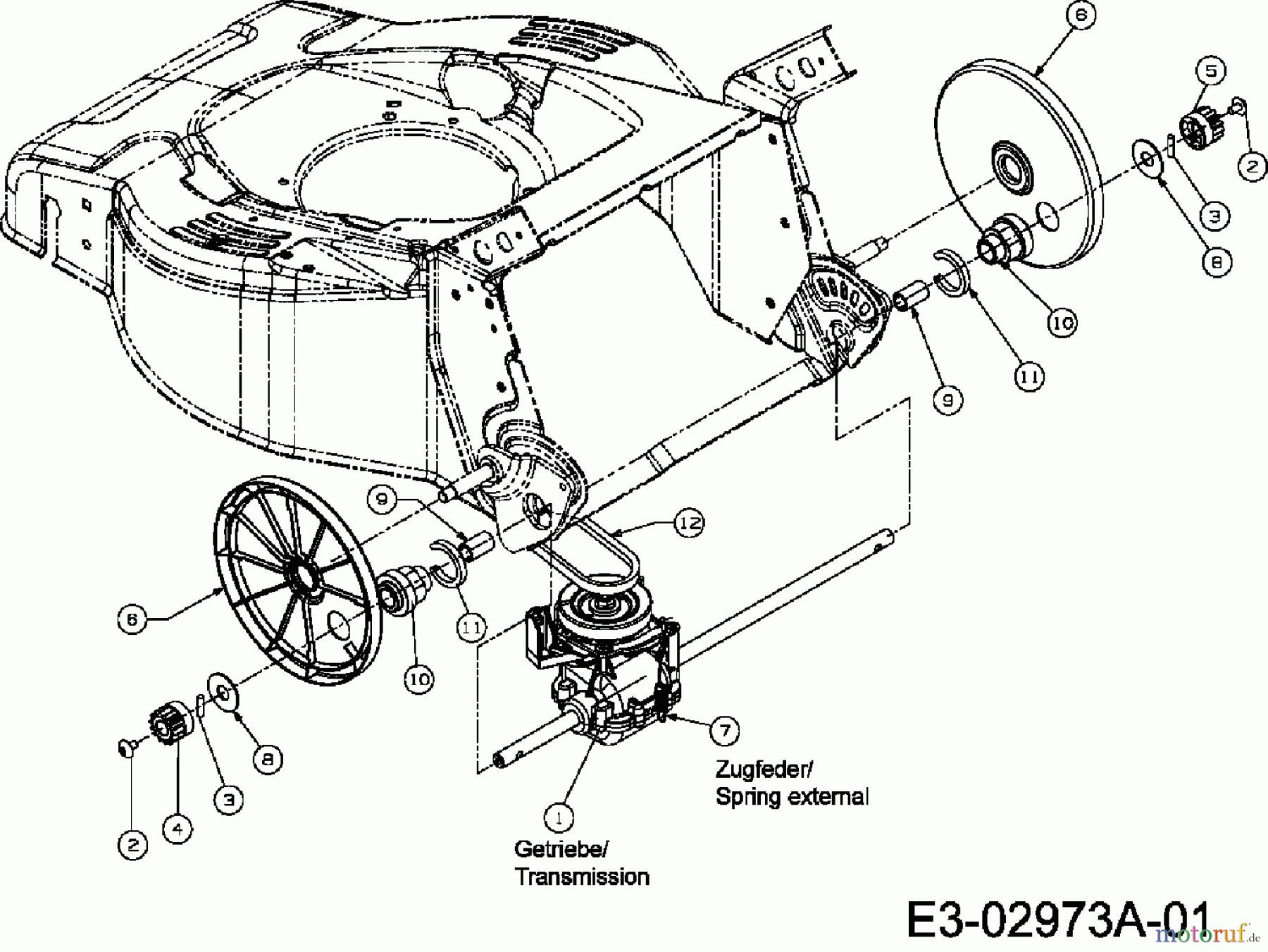  Yard-Man Petrol mower self propelled YM 6018 SPK 12E-T57D643  (2007) Gearbox