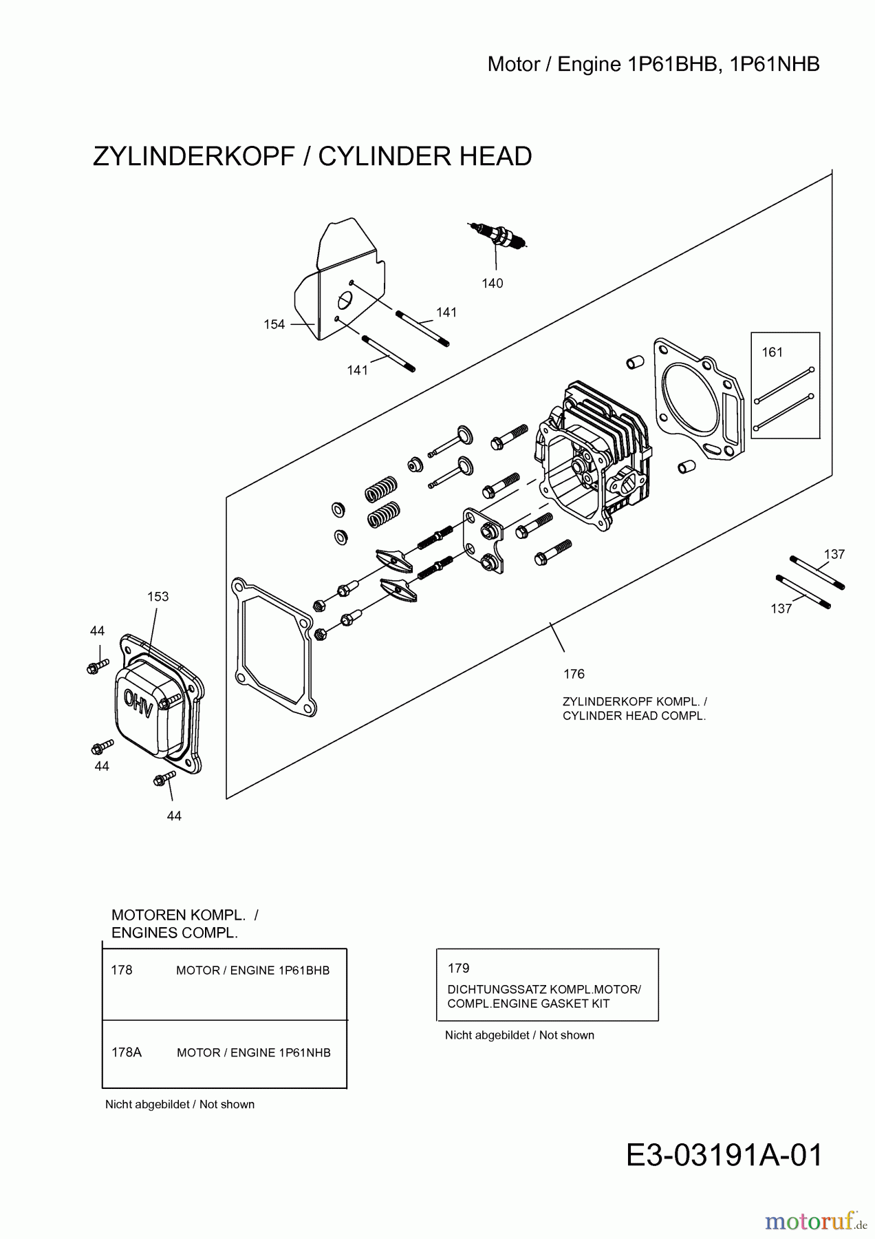  MTD-Engines Vertical 1P61BHB 752Z1P61BHB  (2013) Cylinder head