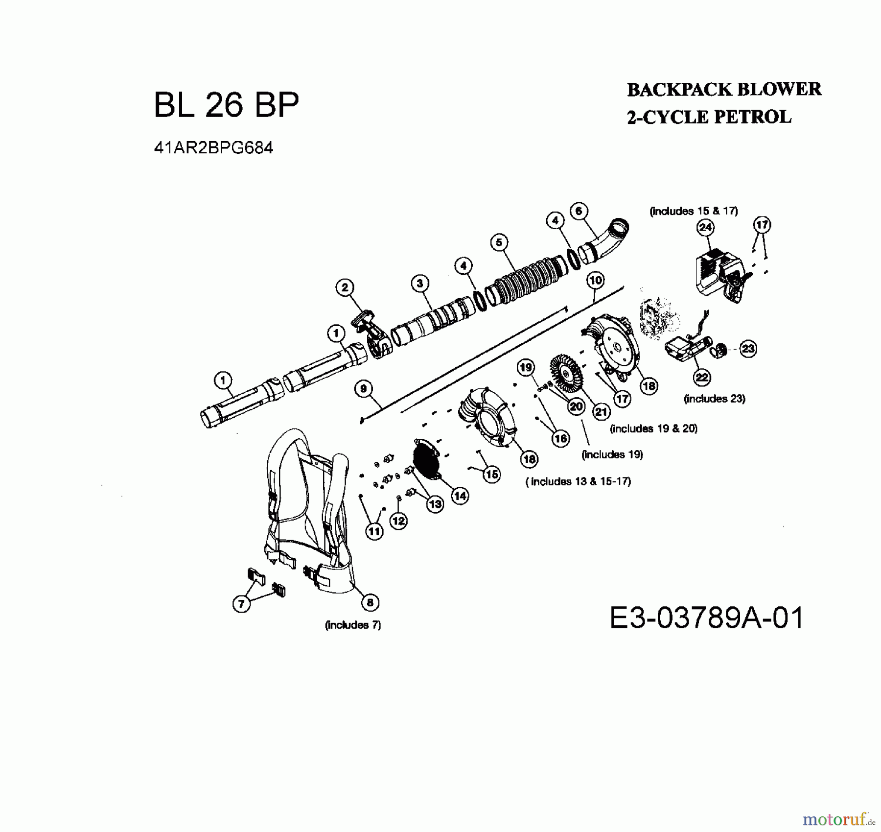  Bolens Leaf blower, Blower vac BL 26 BP 41AR2BPG684  (2008) Basic machine