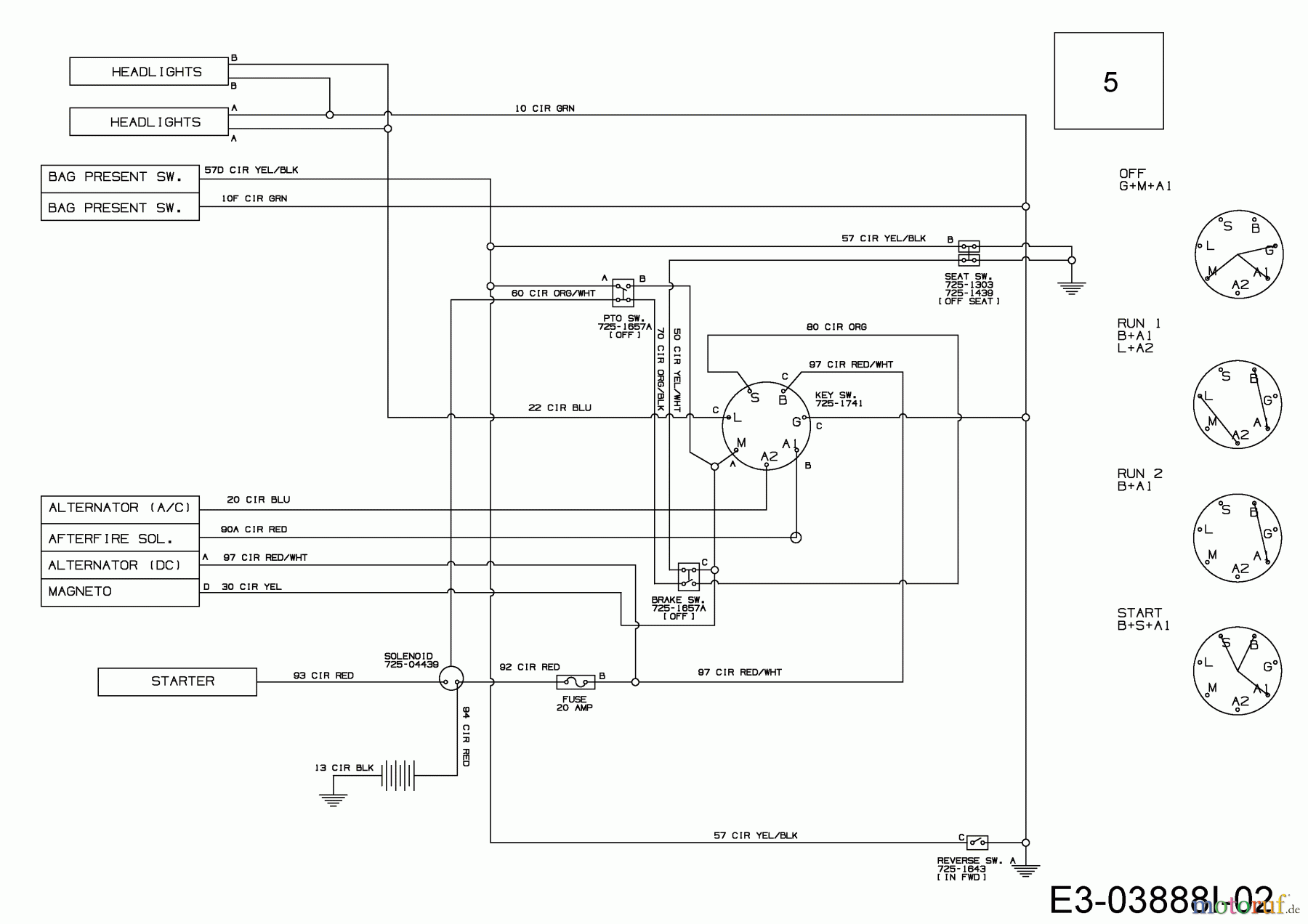  Wolf-Garten Lawn tractors 92.130 H 13H271WE650  (2017) Wiring diagram