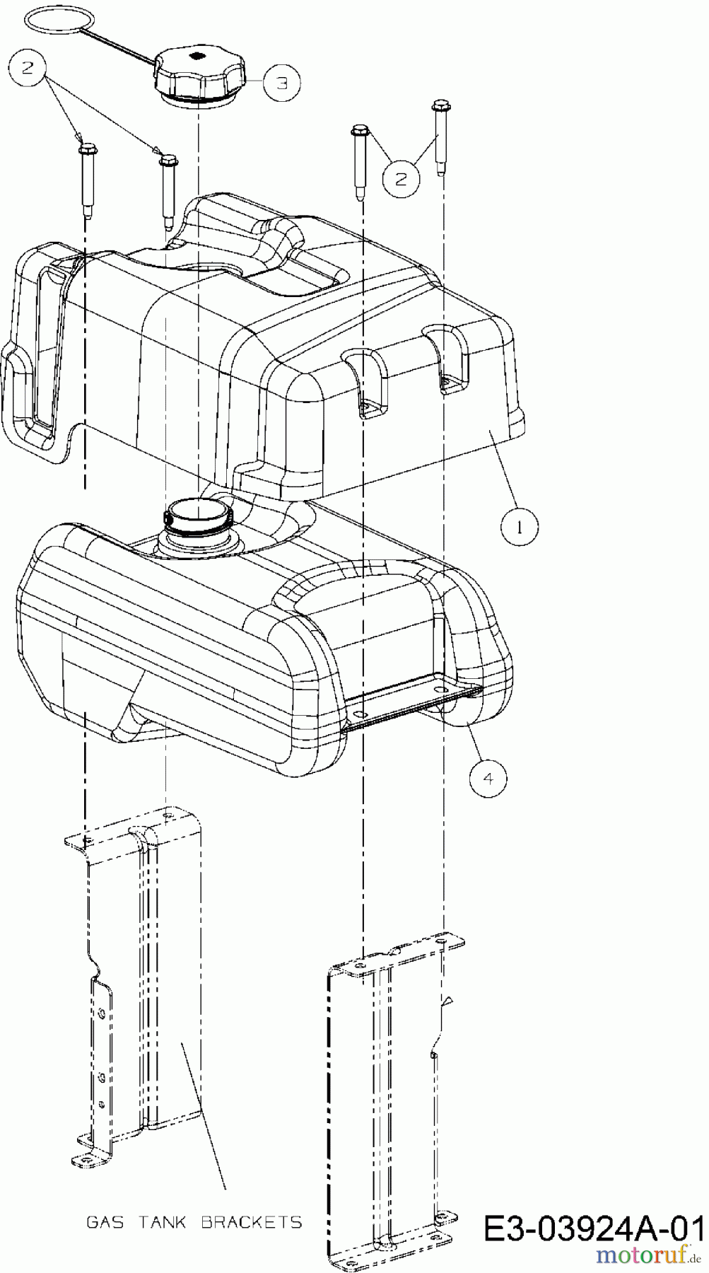  Cub Cadet Petrol mower self propelled Wide Cut E-Start 12AE764U603  (2015) Fuel tank