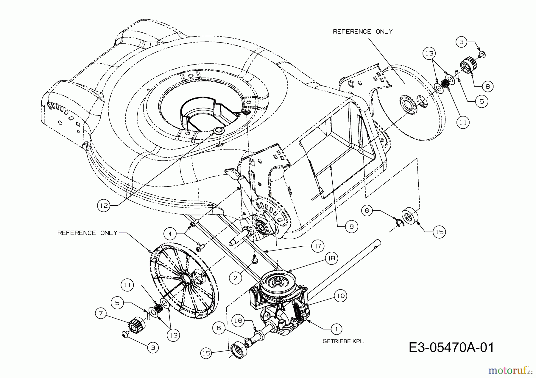  M Tech Motormäher mit Antrieb M 4645 SP 12D-J2M2605  (2010) Getriebe