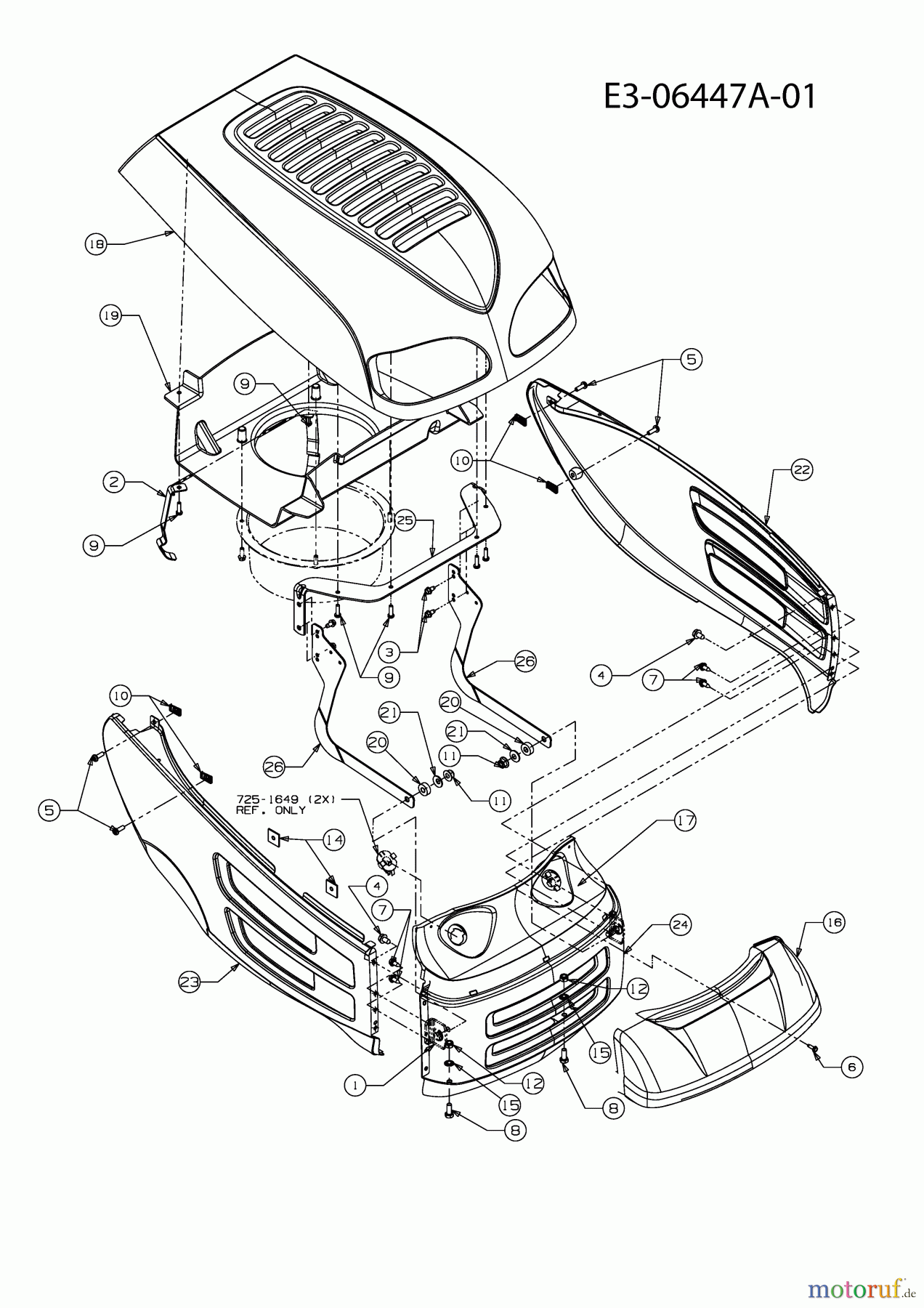  Champ Lawn tractors CHAMP 25-105 13AI517N679  (2010) Engine hood 7-Style