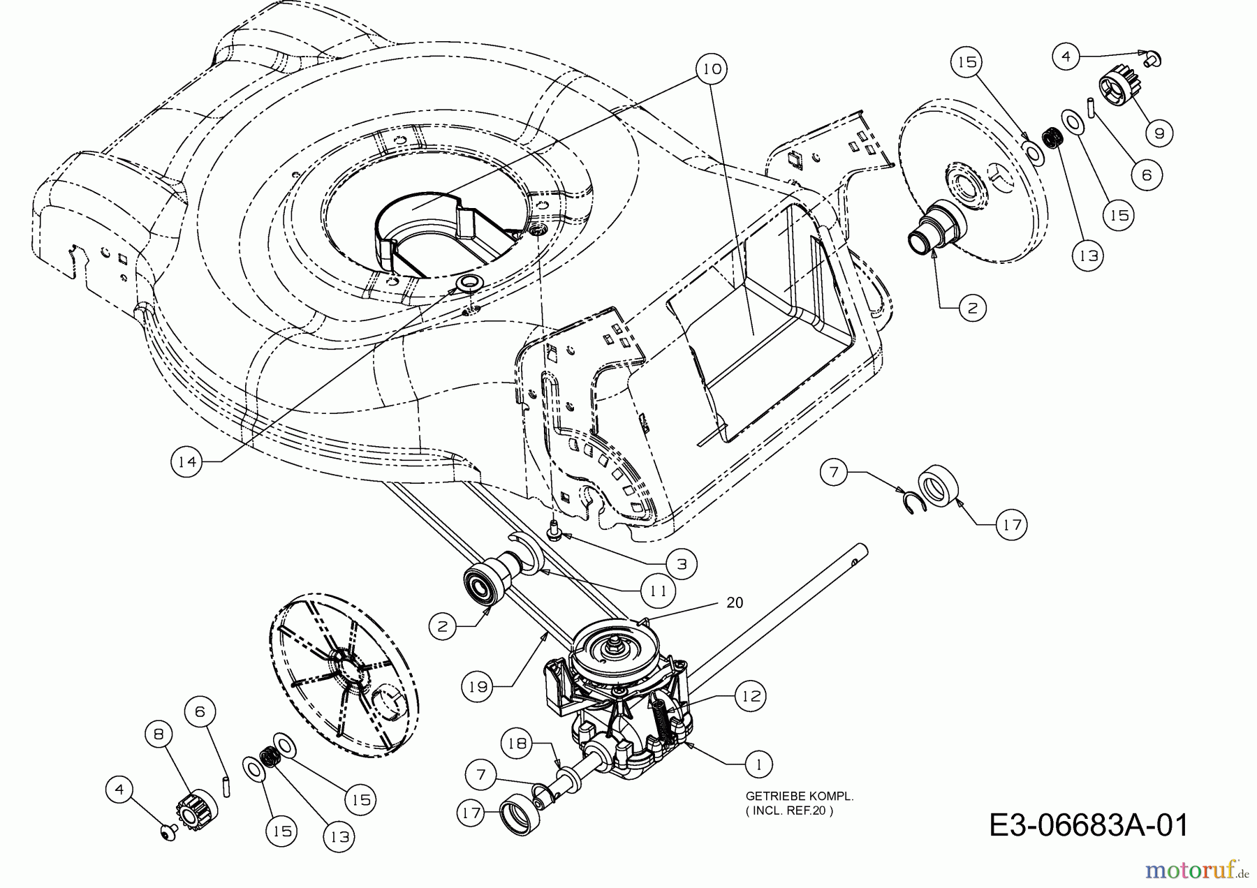  Sterwins Petrol mower self propelled 420 BTC 12A-I44M638  (2011) Gearbox