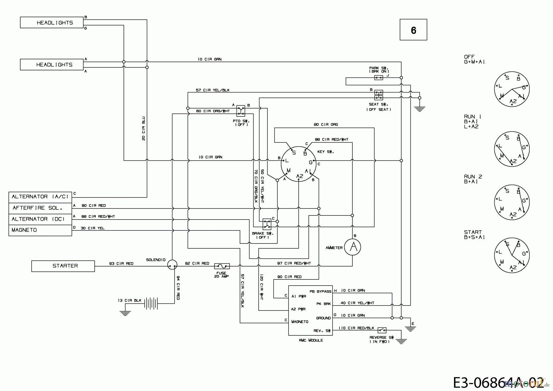  MTD Lawn tractors 20/42 13AT77KG308  (2010) Wiring diagram