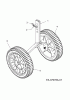 MTD T 330 B 700 21D-332Z602 (2014) Listas de piezas de repuesto y dibujos Wheel support, Wheels