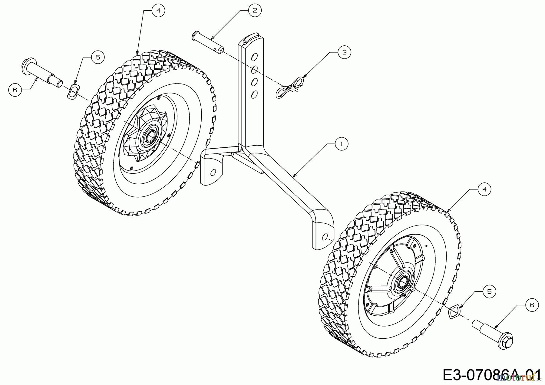  MTD Tillers T/330 M 21D-33MV678  (2017) Wheel support, Wheels
