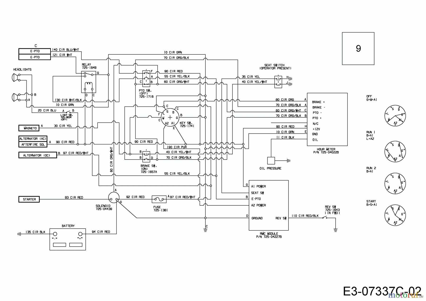  Massey Ferguson Lawn tractors MF 50-24 SH 13HQ93GP695  (2016) Wiring diagram