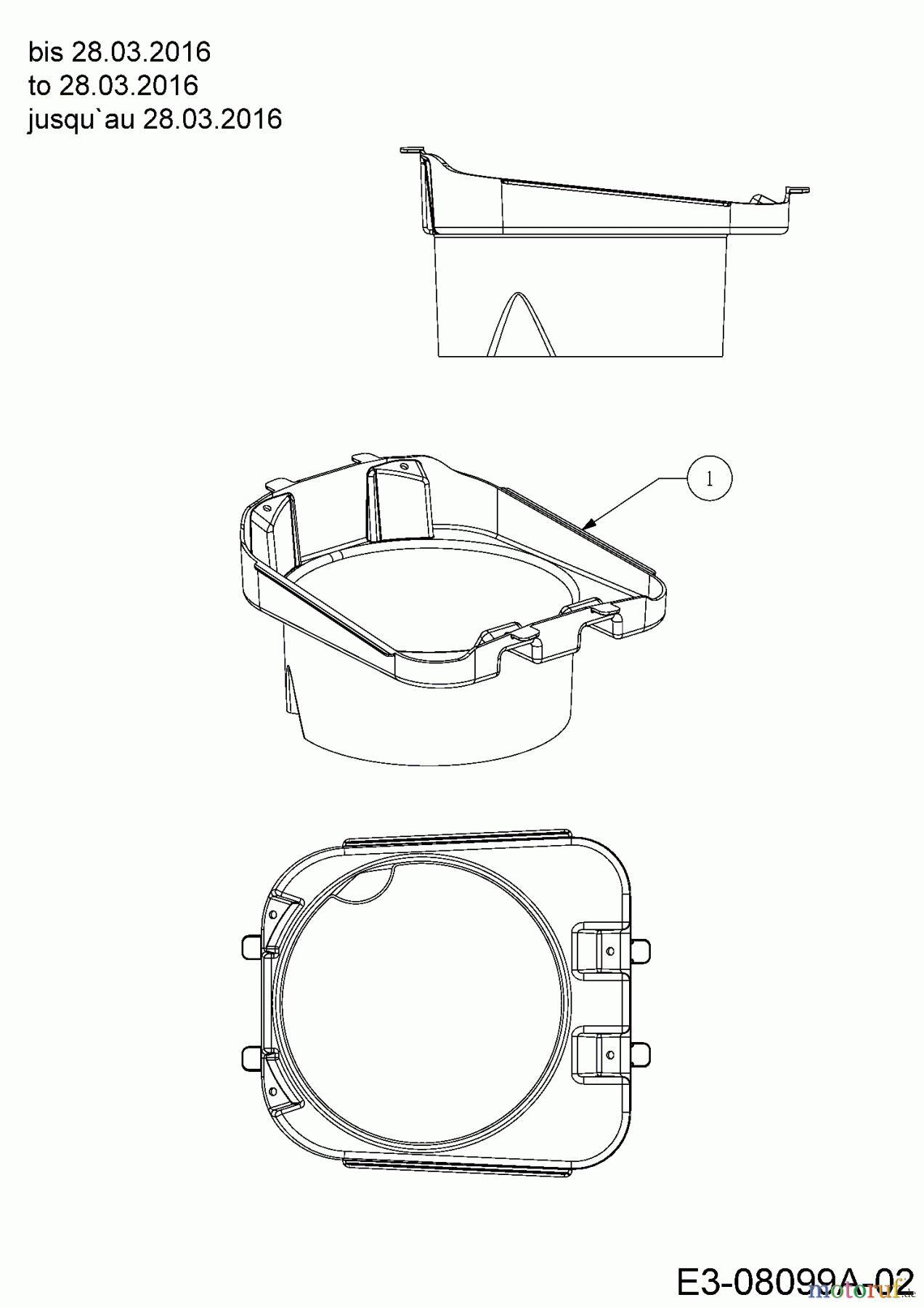  MTD Lawn tractors 420/38 13A2765F308  (2016) Engine duct to 28.03.2016