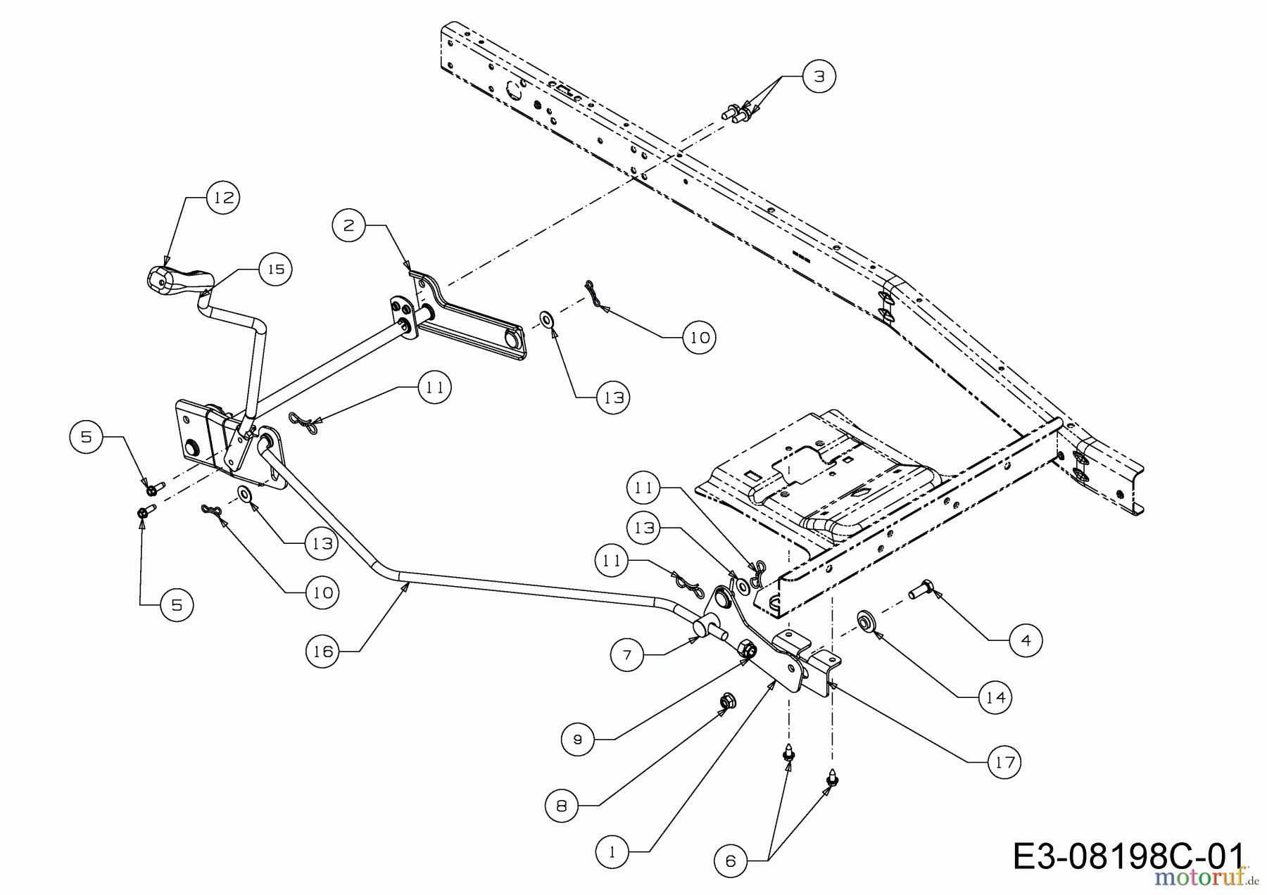  Wolf-Garten Lawn tractors Scooter MF / RDE 60 M 13B326SC650F  (2018) Deck engagement