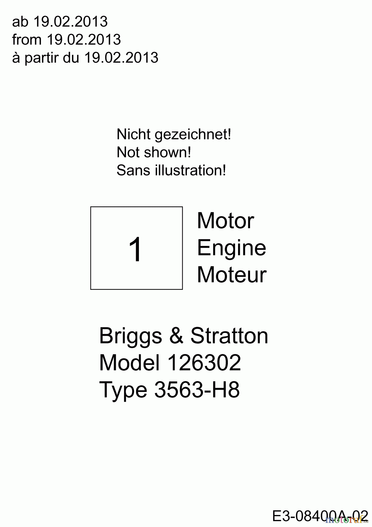  MTD Petrol verticutter VG 45 B 16CH6A0E678  (2013) Engine Briggs & Stratton from 19.02.2013