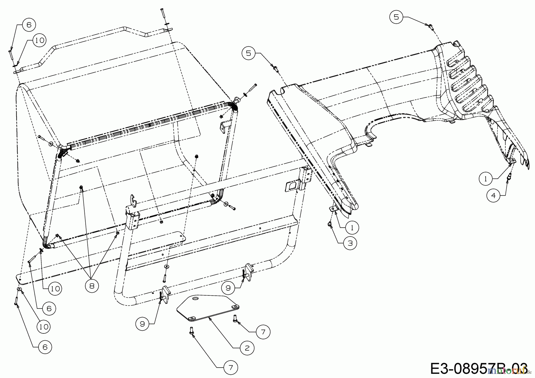  MTD Rasentraktoren Minirider 76 RDE 13A226SD600  (2018) Anhängekupplung, Schraubensatz Grasfangsack