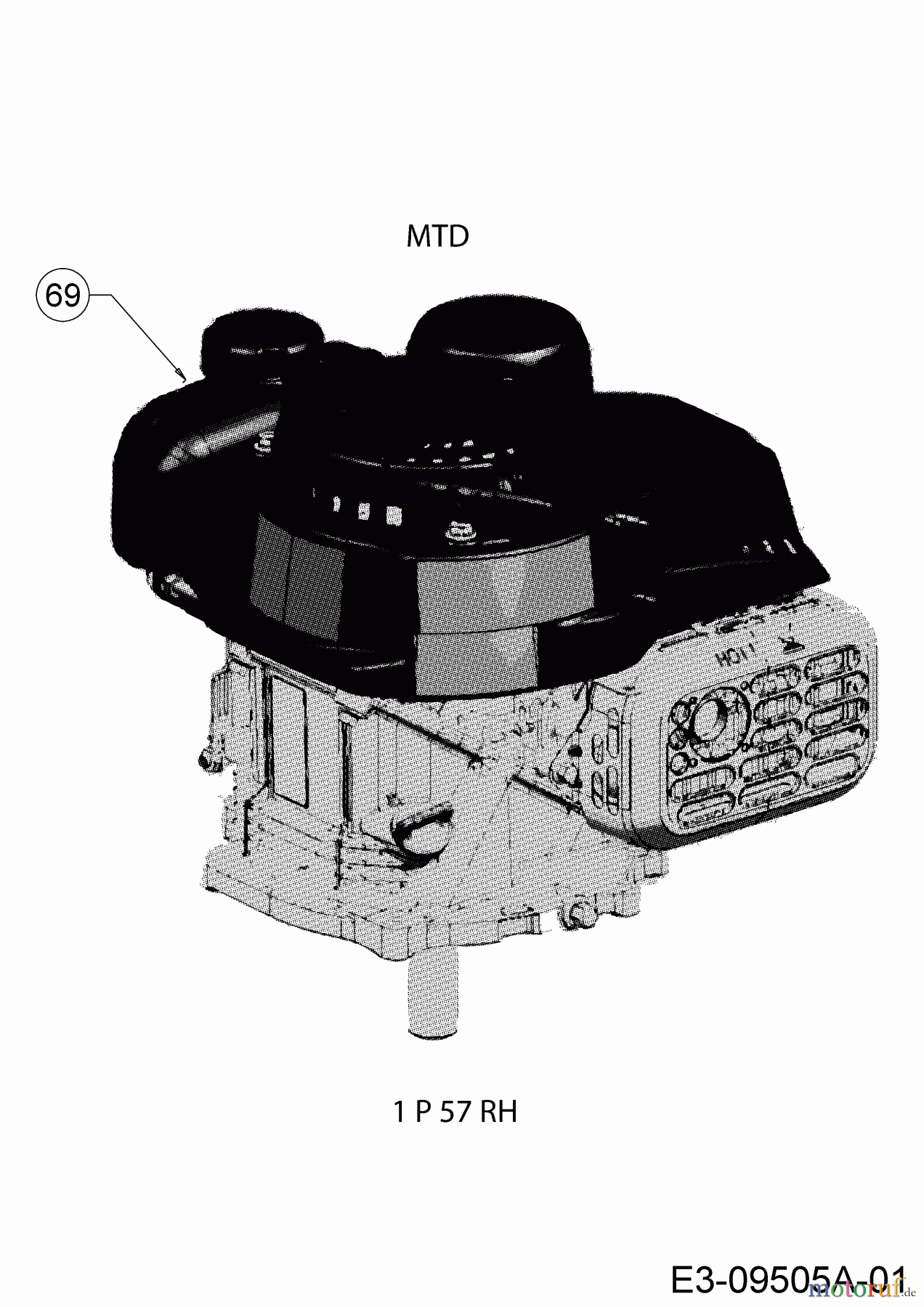  MTD Petrol mower self propelled Smart 42 SPO 12D-LASJ600  (2016) Engine MTD