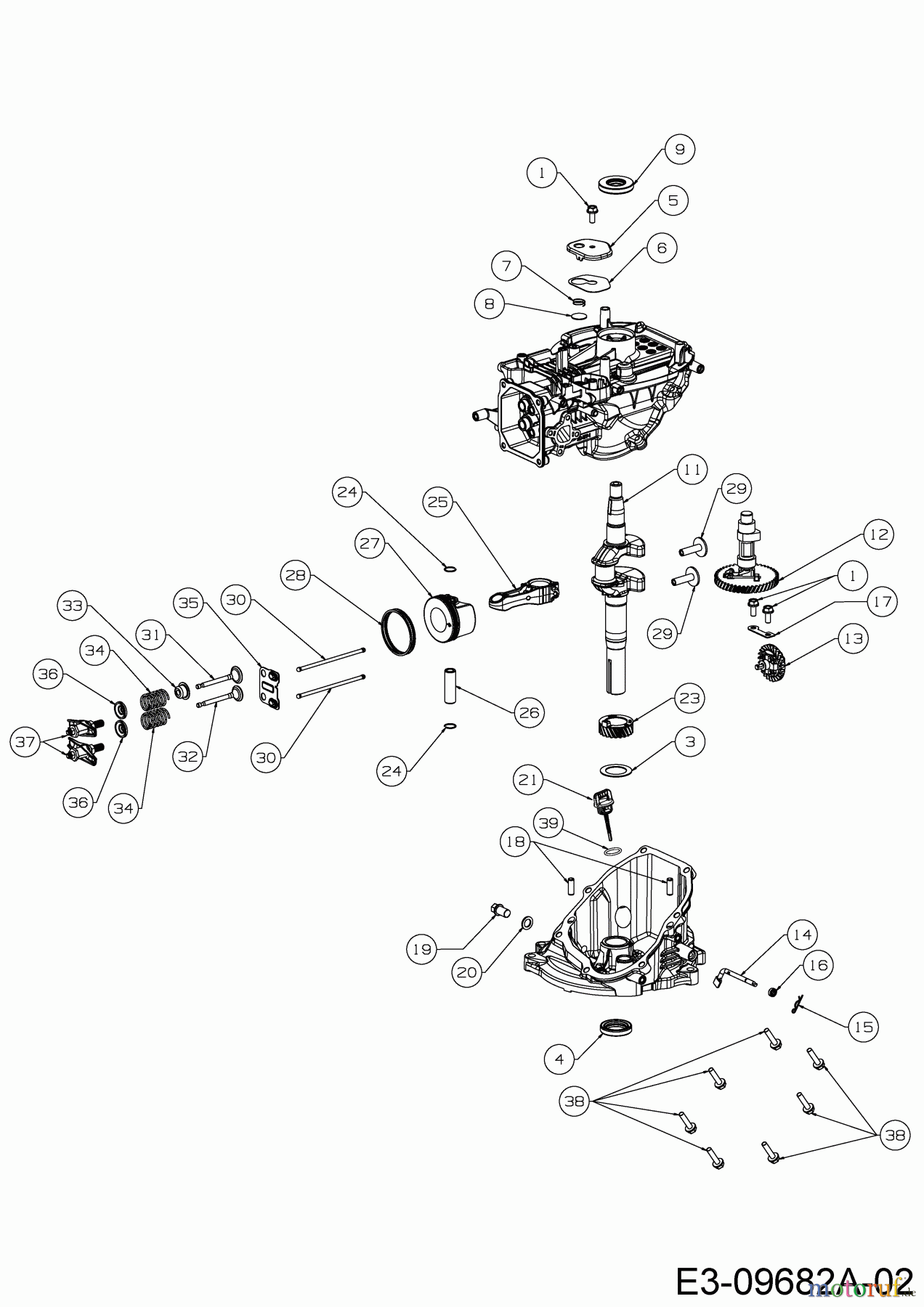  MTD-Engines MTD vertical 1 P 57 NH 752Z1P57NH  (2016) Crankshaft, Camshaft, Connecting rod, Governor