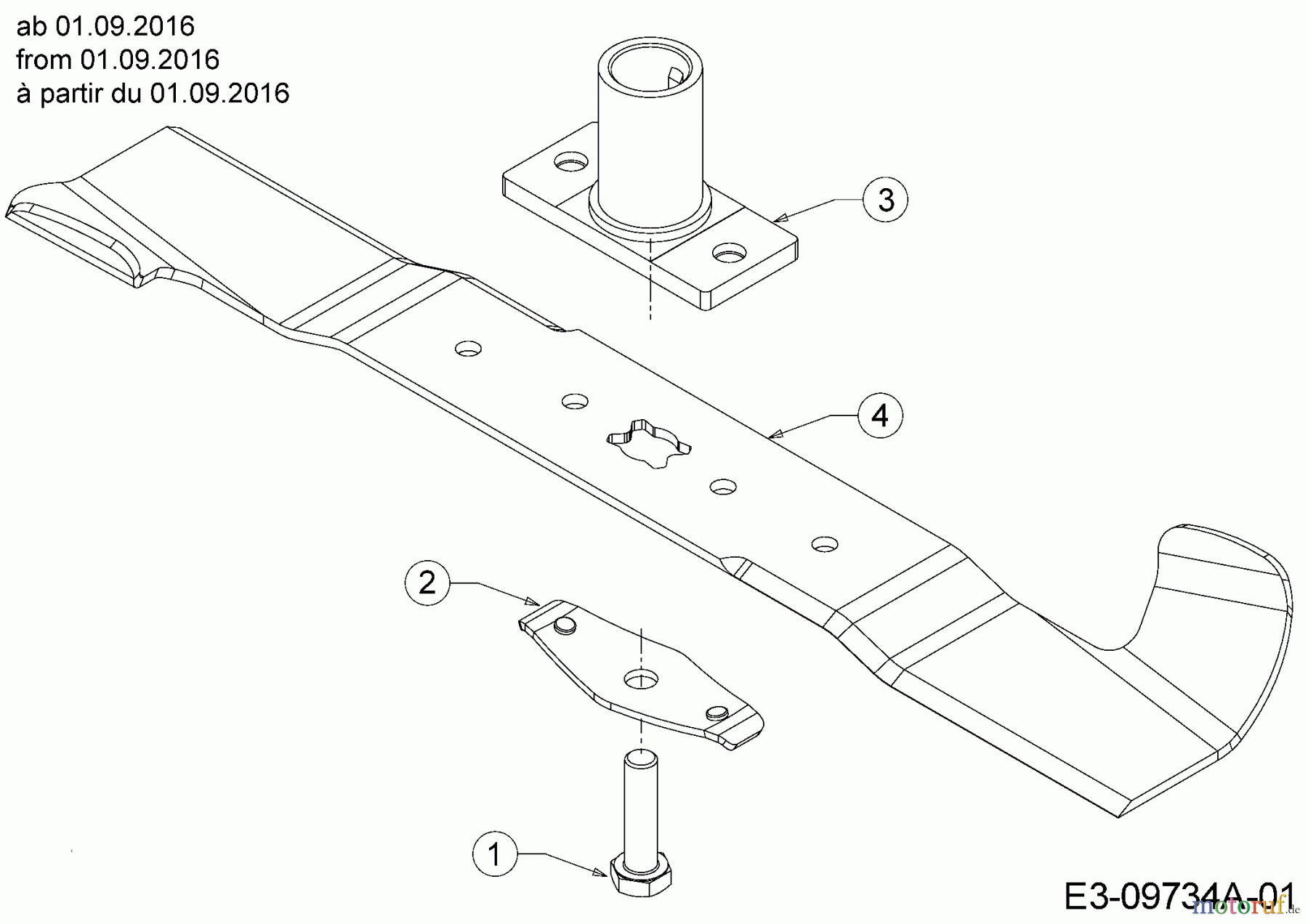  Gutbrod Petrol mower HB 46 B 11A-TQ5E690  (2016) Blade, Blade adapter from 01.09.2016